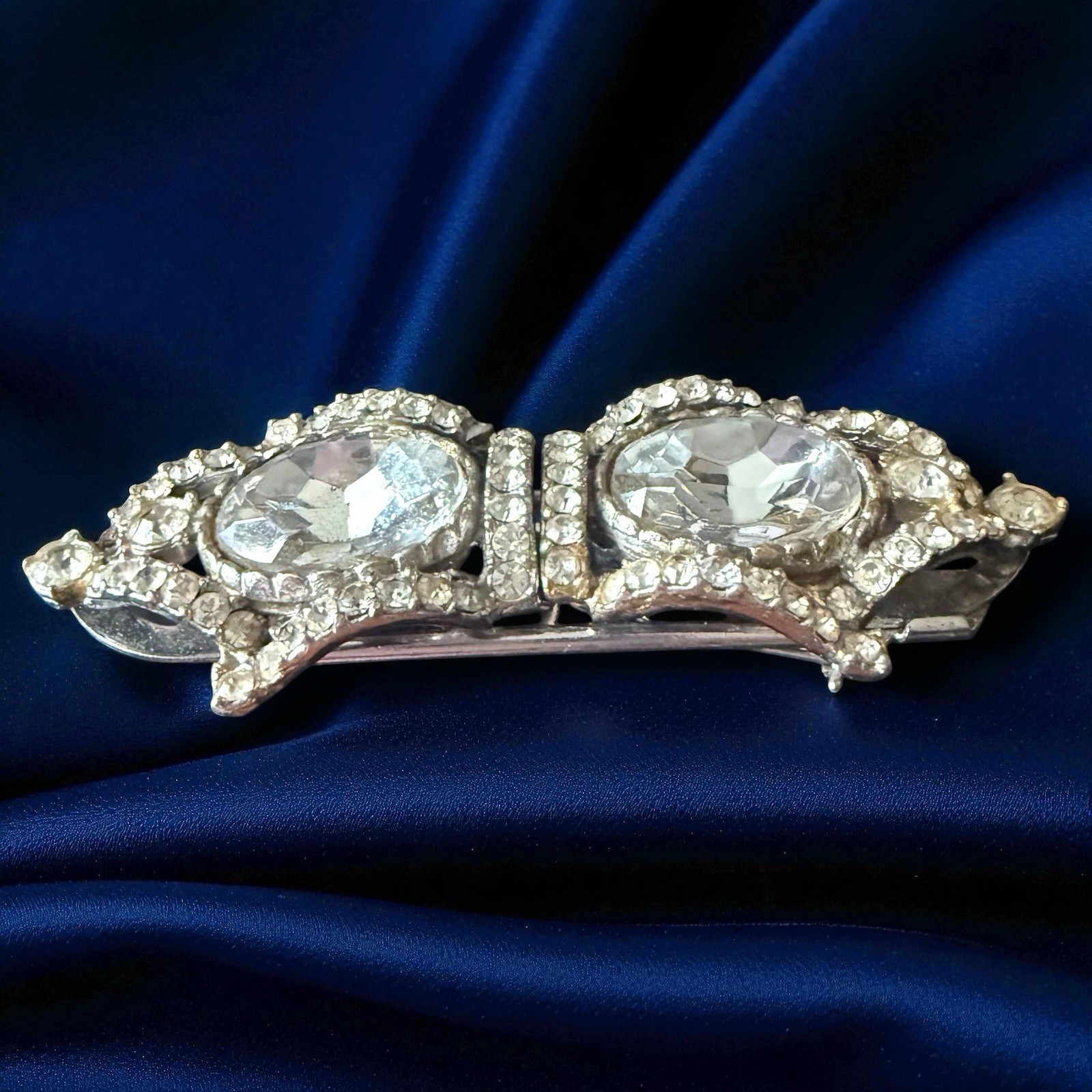Duette Rhinestone Dress Clip Brooch Art Deco Vintage Convertible Pin