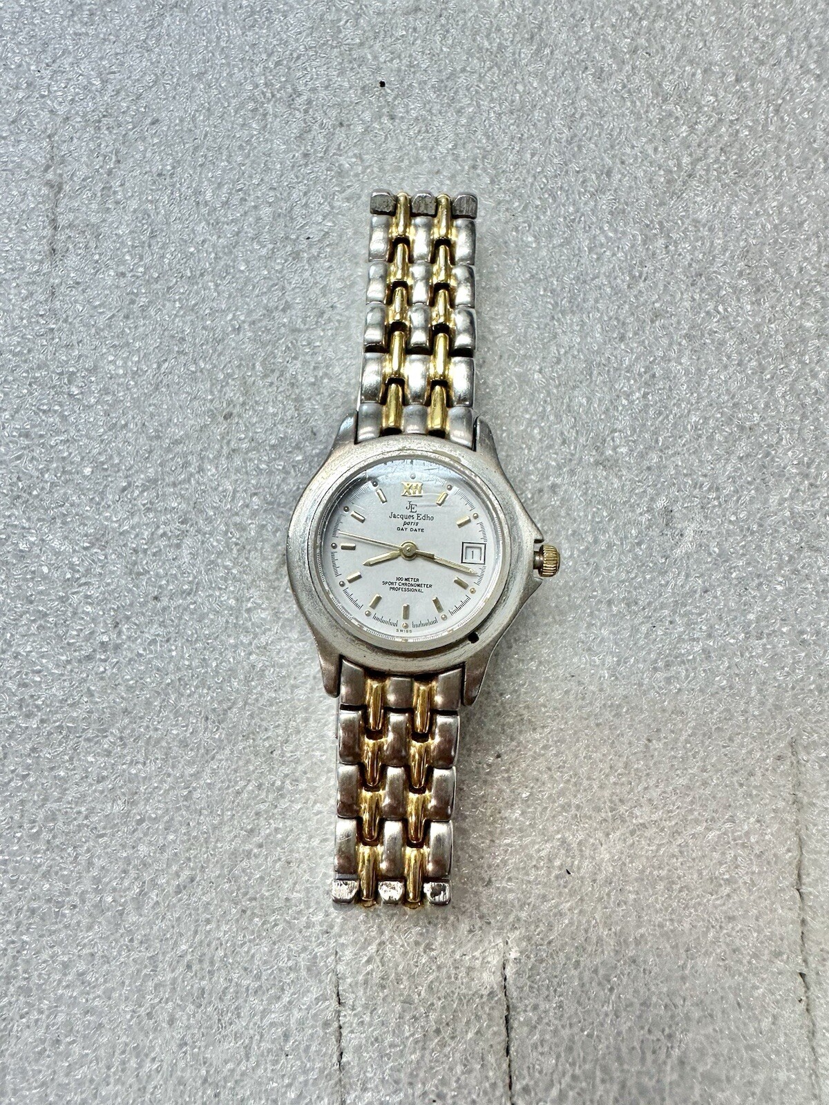 Working Woman’s Jacques Edho Paris Day Date 18k GO Stainless Steel 26mm Bracelet
