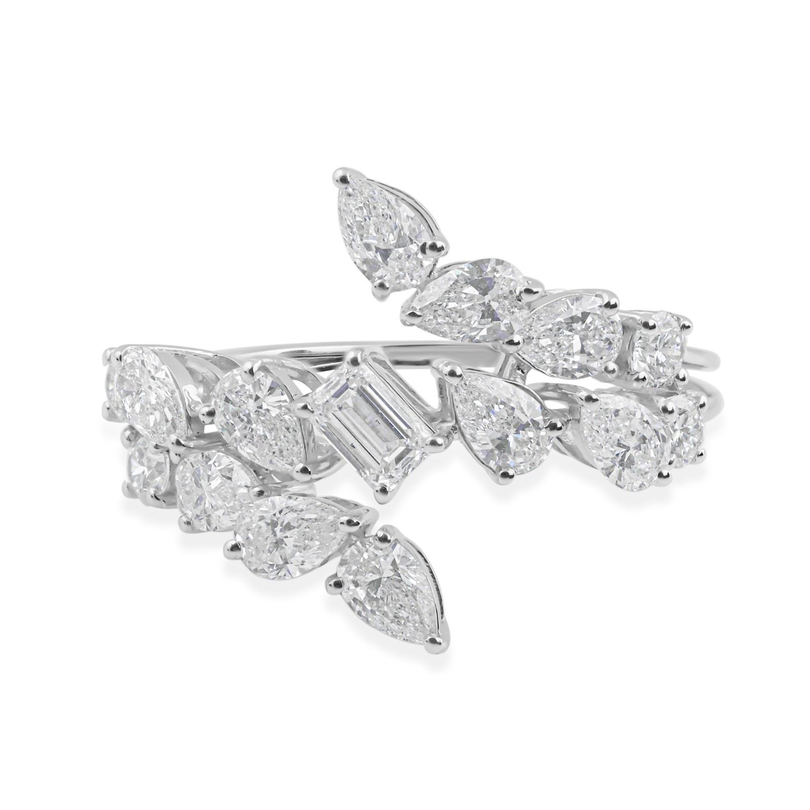 1.83 Ct SI/H Pear Cut Natural Diamond Ring Jewelry Gift 14k White Solid Gold