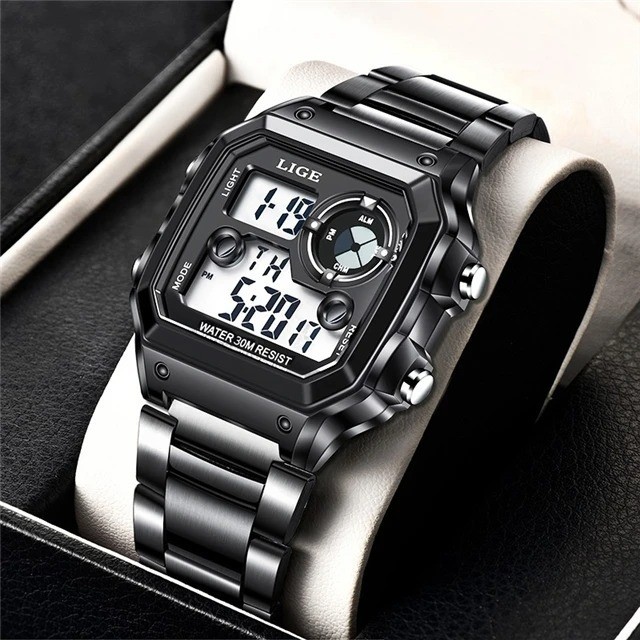 LIGE 2023 NEW Luxury Brand Men Watch Military Digital Watches Sport Wristwatch M