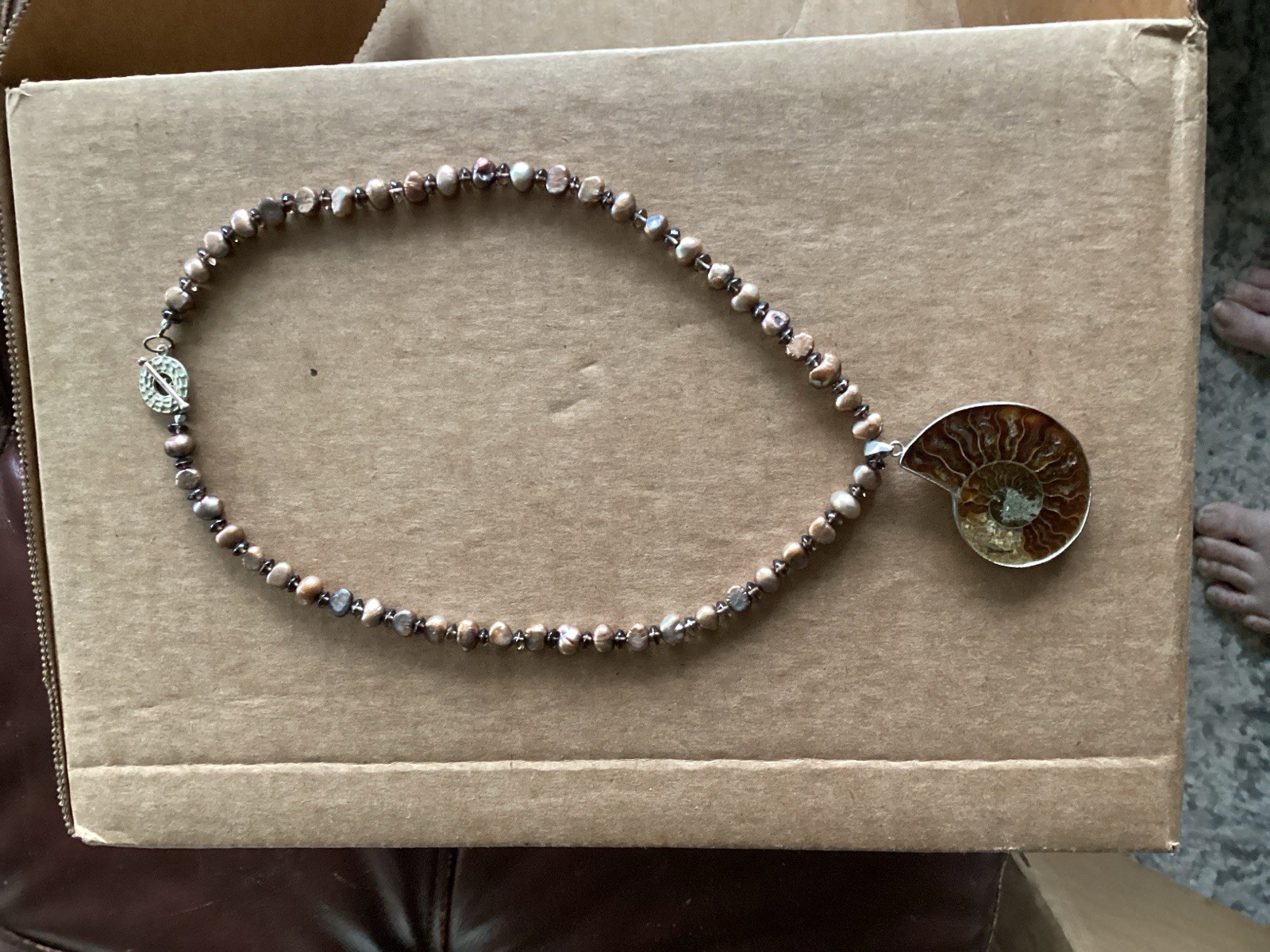 ammonite fossil necklace