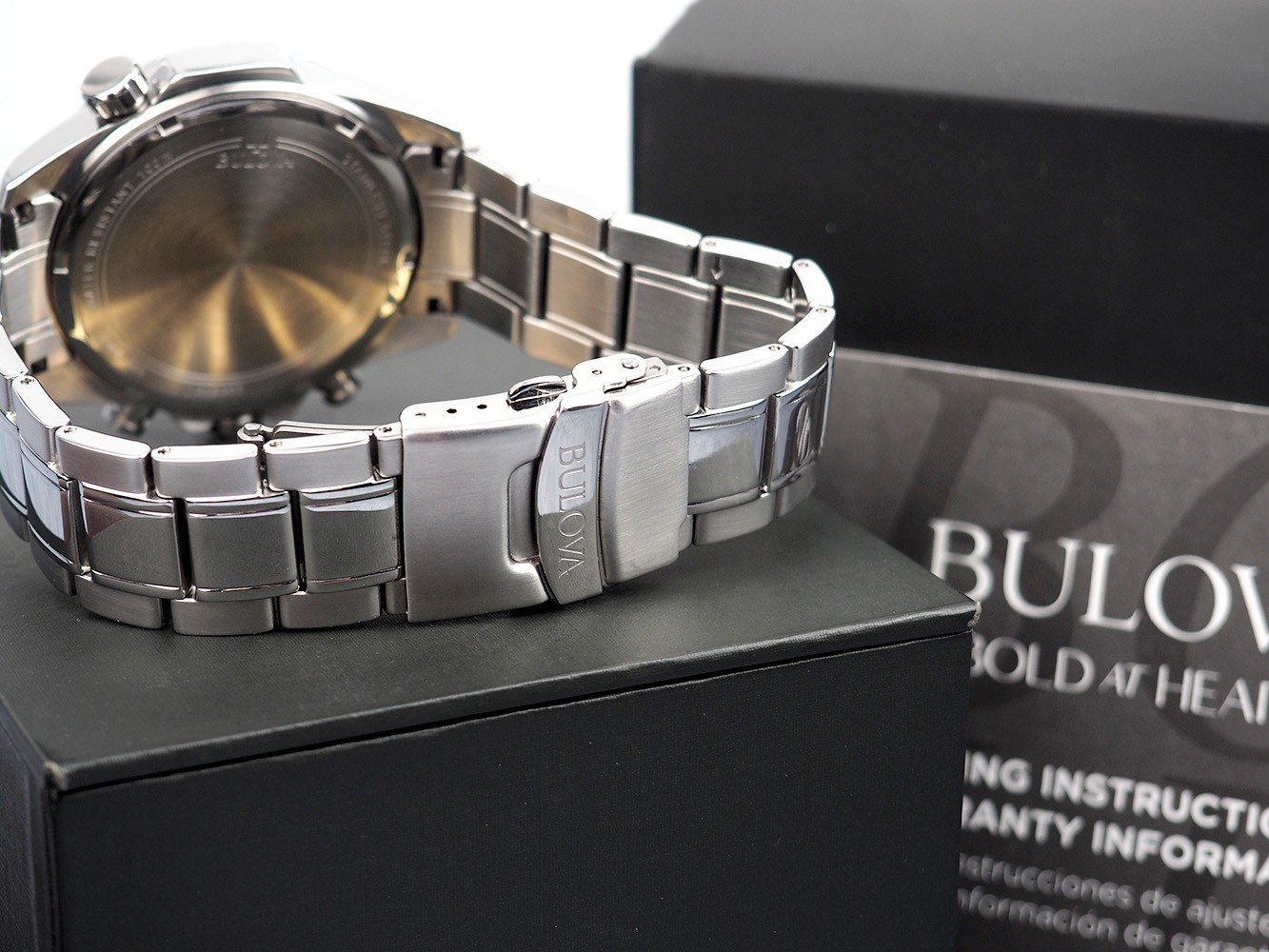 Bulova Men’s Marine Star 96B256 Blue Dial Stainless Strap Quartz Watch 44 mm