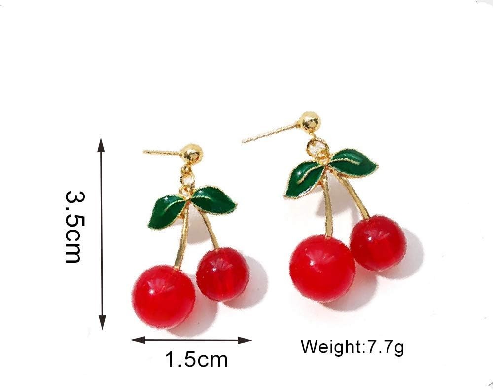 Versatile Handmade Cherry Earrings – Lightweight Tassel Design for All Occasions
