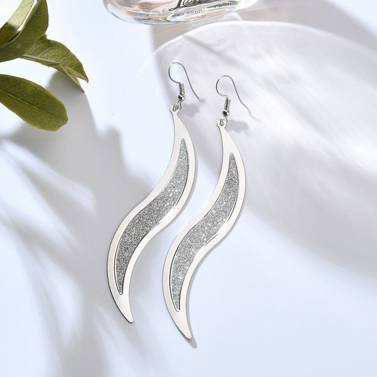 1 PAIR SPRING CLIPON OR PIERCED SILVER/GOLD/BLACK DANGLE DROP EARRINGS