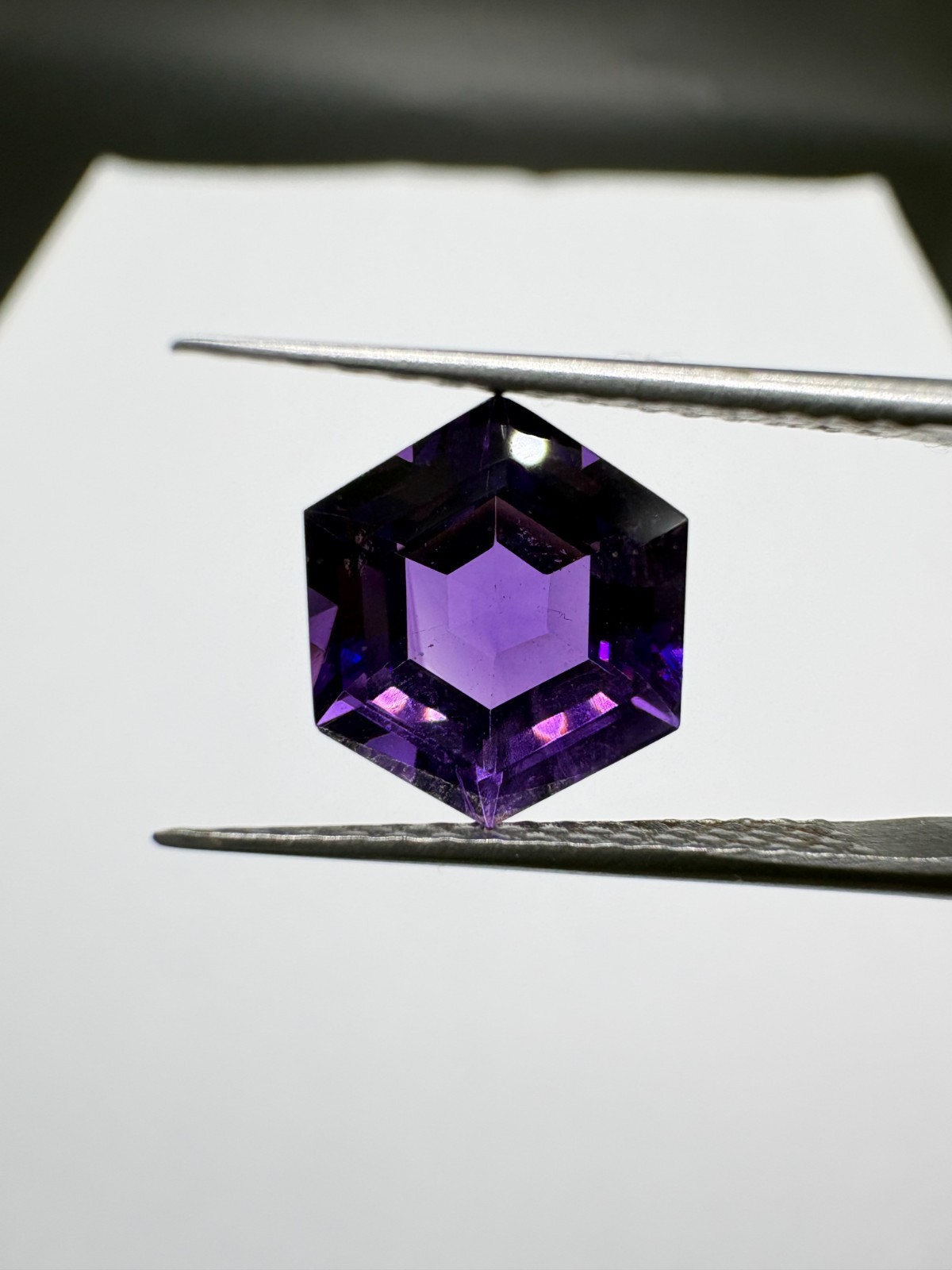 Dark Purple Amethyst, Hexagon Cut Gemstone, 2.75 TCW, February Birthstone