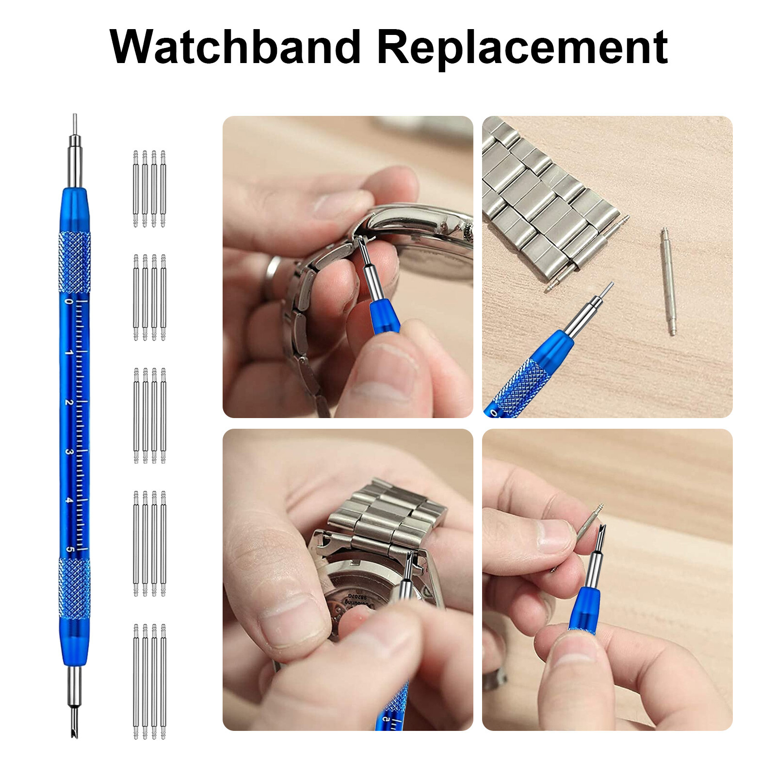 74 pcs Watch Repair Kit Watchmaker Back Case Remover Opener Link Pin Spring Bar