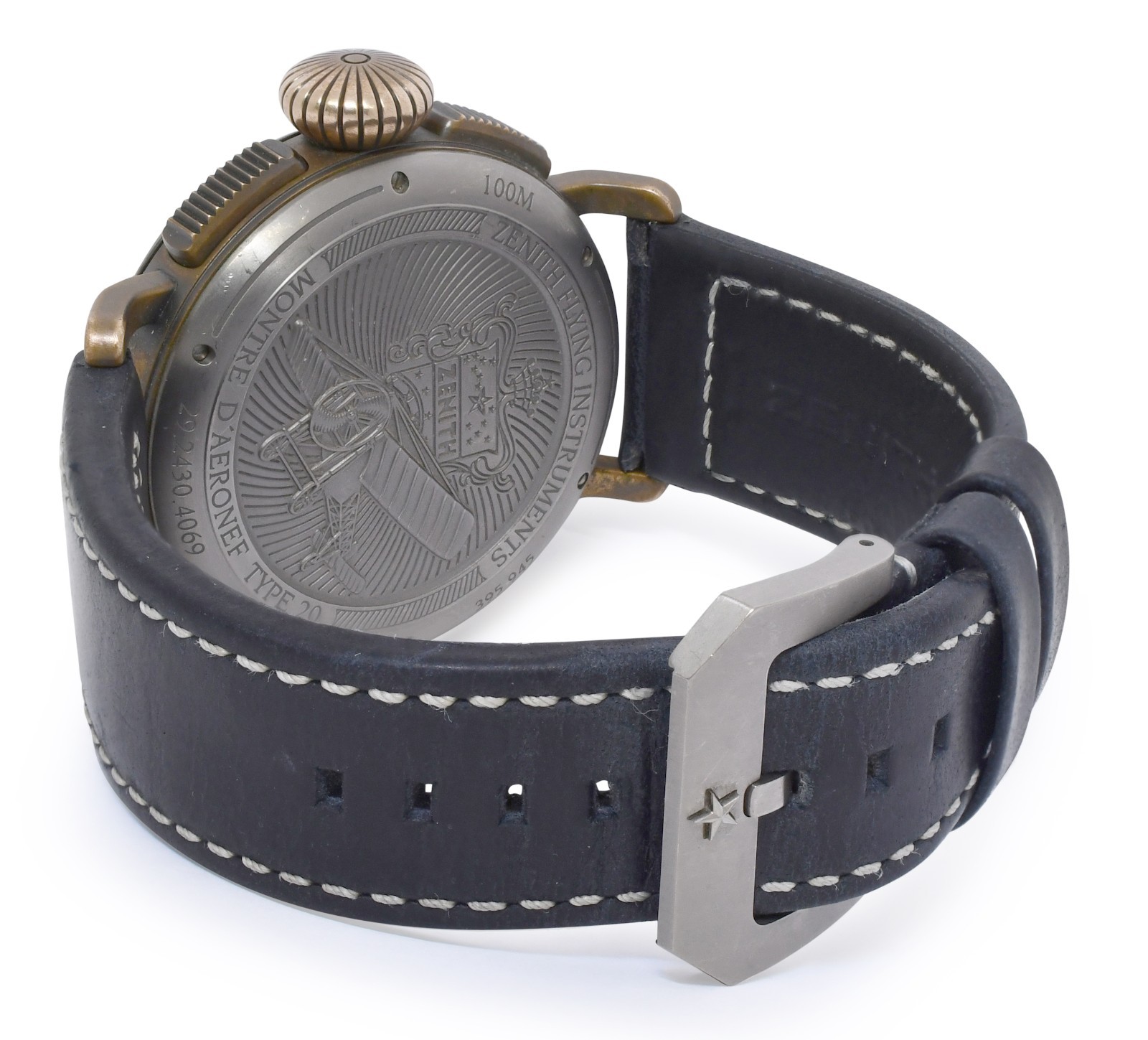 Zenith Pilot Type 20 Chronograph Bronze Blue Dial 45mm Watch B/P ’20 29.2430.406
