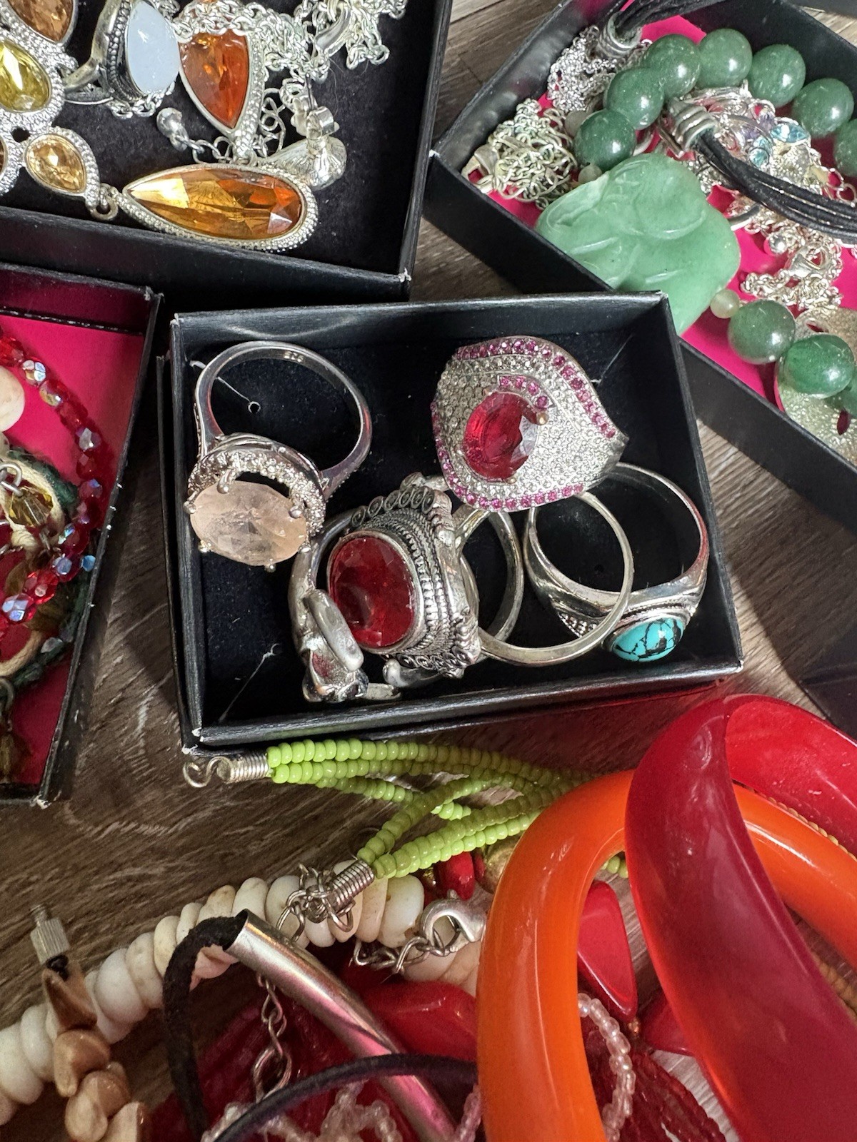 Untested Fashion Jewelry Mixed Lot Multicolor Bracelets Rings