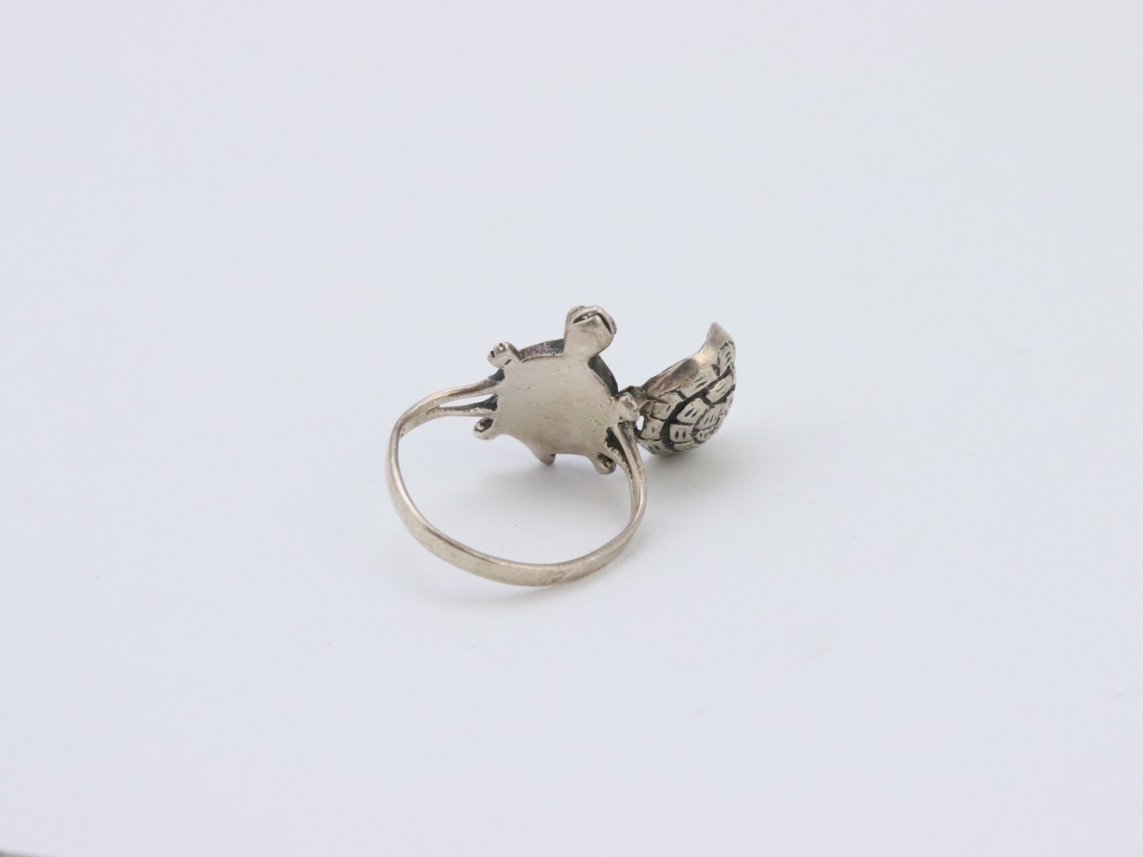 Vintage 925 Sterling Silver Turtle Poison Pill Hidden Locket Box Ring Sz6.25