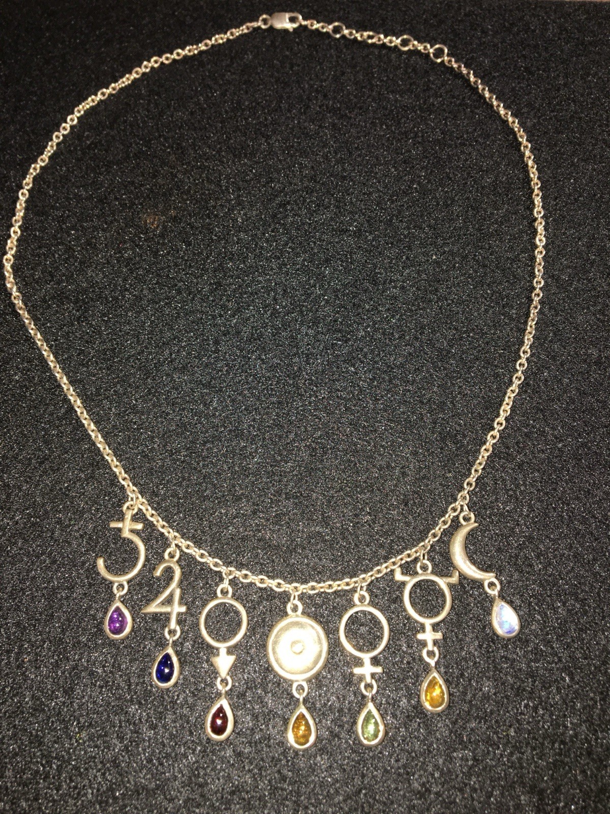Peter Stone 925-7 Classical Planets Necklace Moons Necklace Retired Vintage Gems