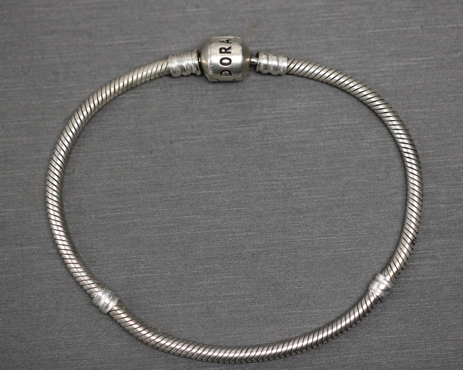 Pandora ALE 925 Silver Barrel Clasp Bracelet 7 3/4″ 590702HV