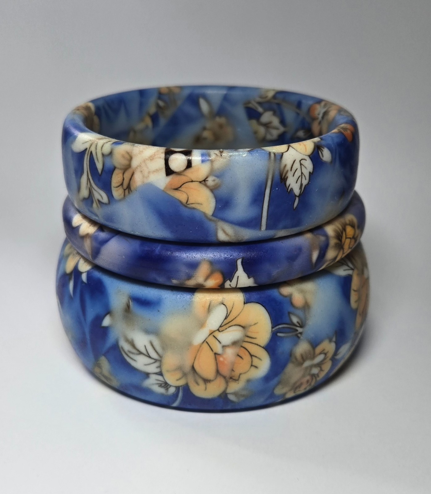 Wholesale Bangles Lot of 12 Resin Bangle Colorful Flower Print Stackable