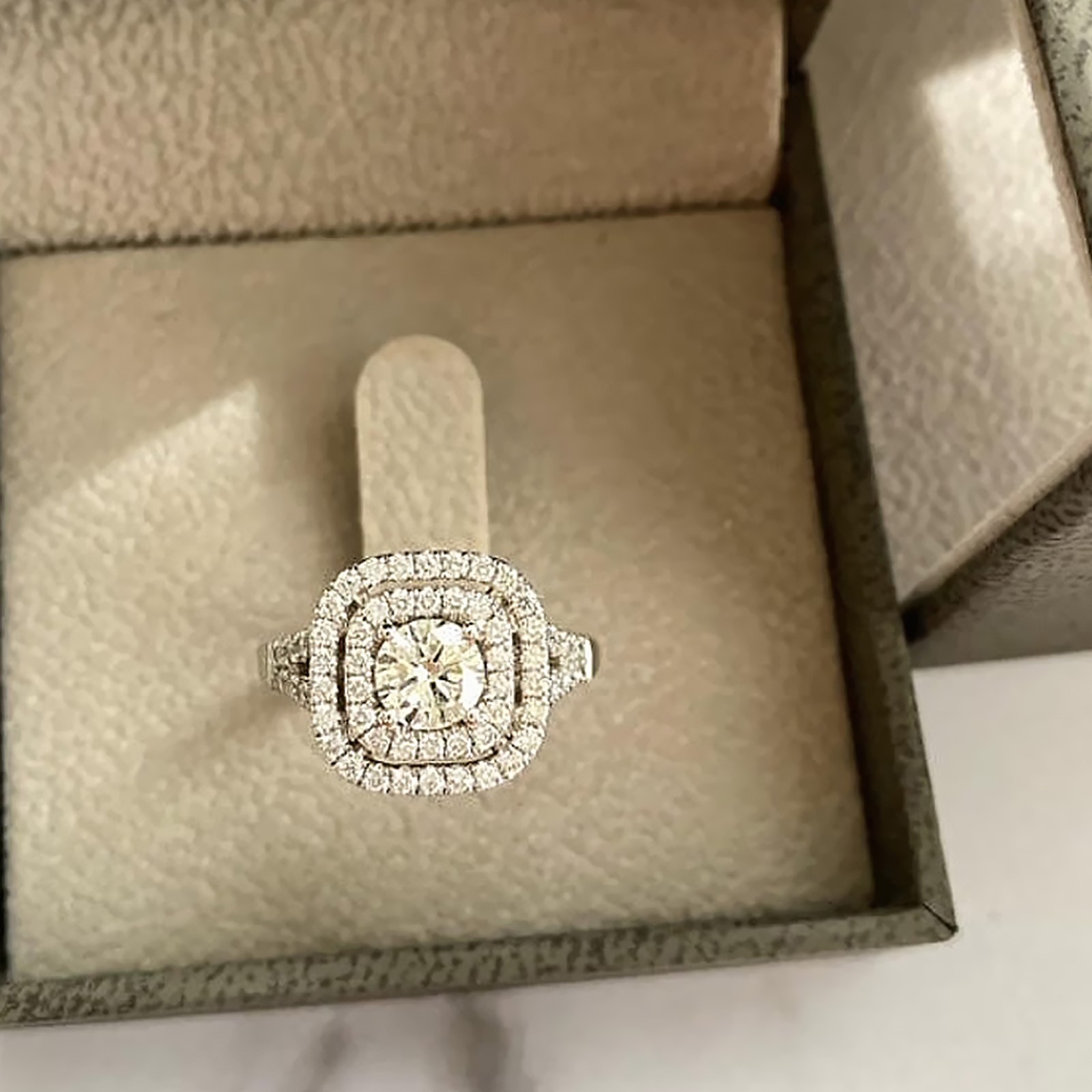 Diamond Ring Wedding Gold Lab Grown 18K White GLI Round Cut E F VVS 1.20 Carat