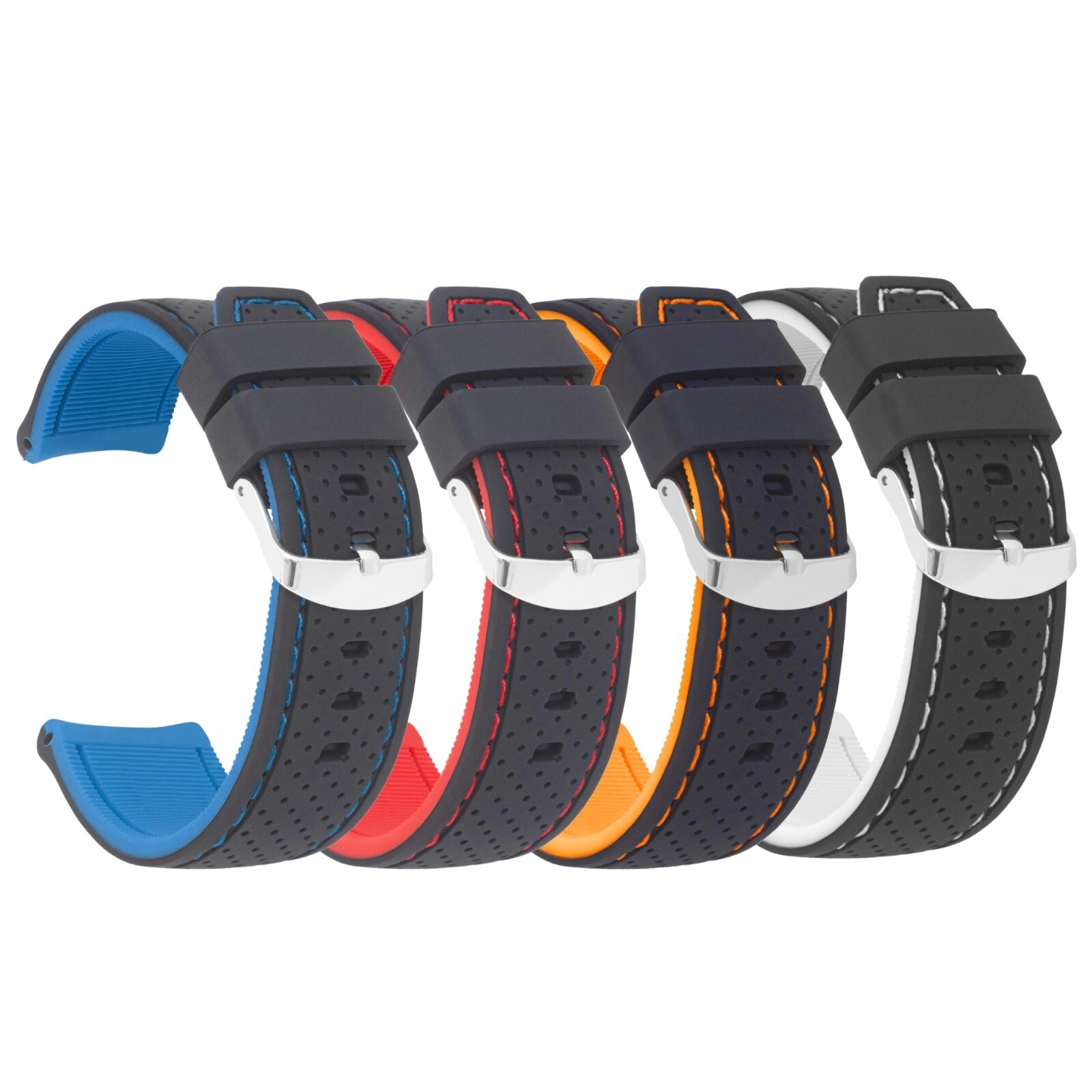 24mm Rubber Watch Band, Silicone Rally Strap for Armand Nicolet JH9, SH5