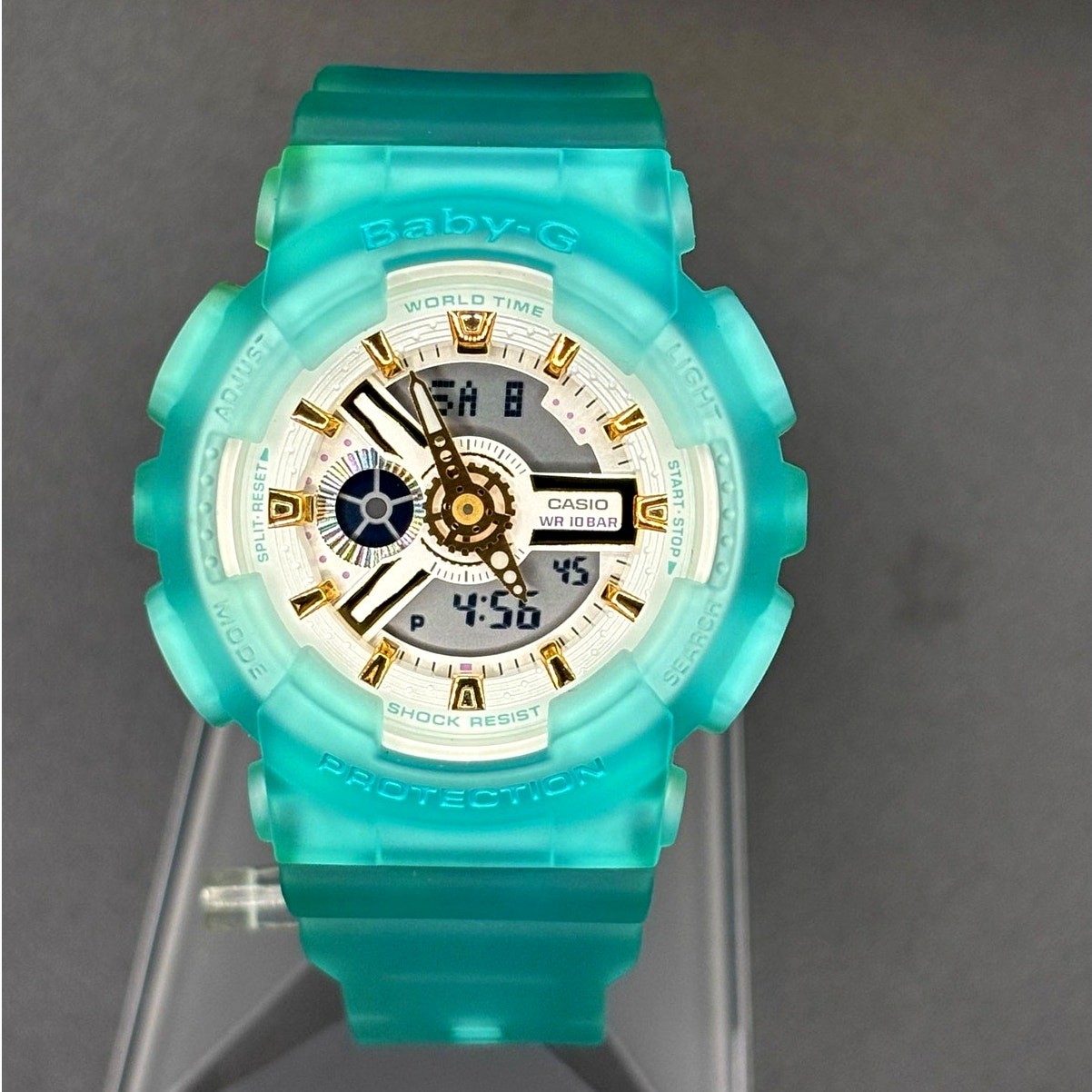 Casio Baby-G BA-110SC-2A Sea Glass Clear Teal Analog Digital Women’s Watch