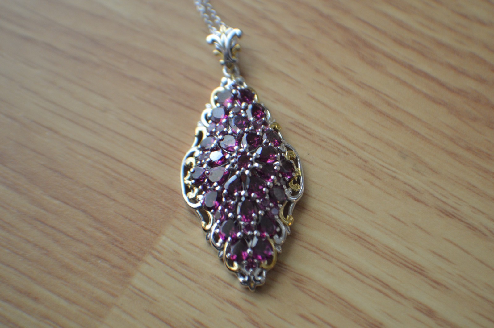 6.65ct Premium Ember Garnet Pendant with 20″ Chain Rhodium over Fine Silver