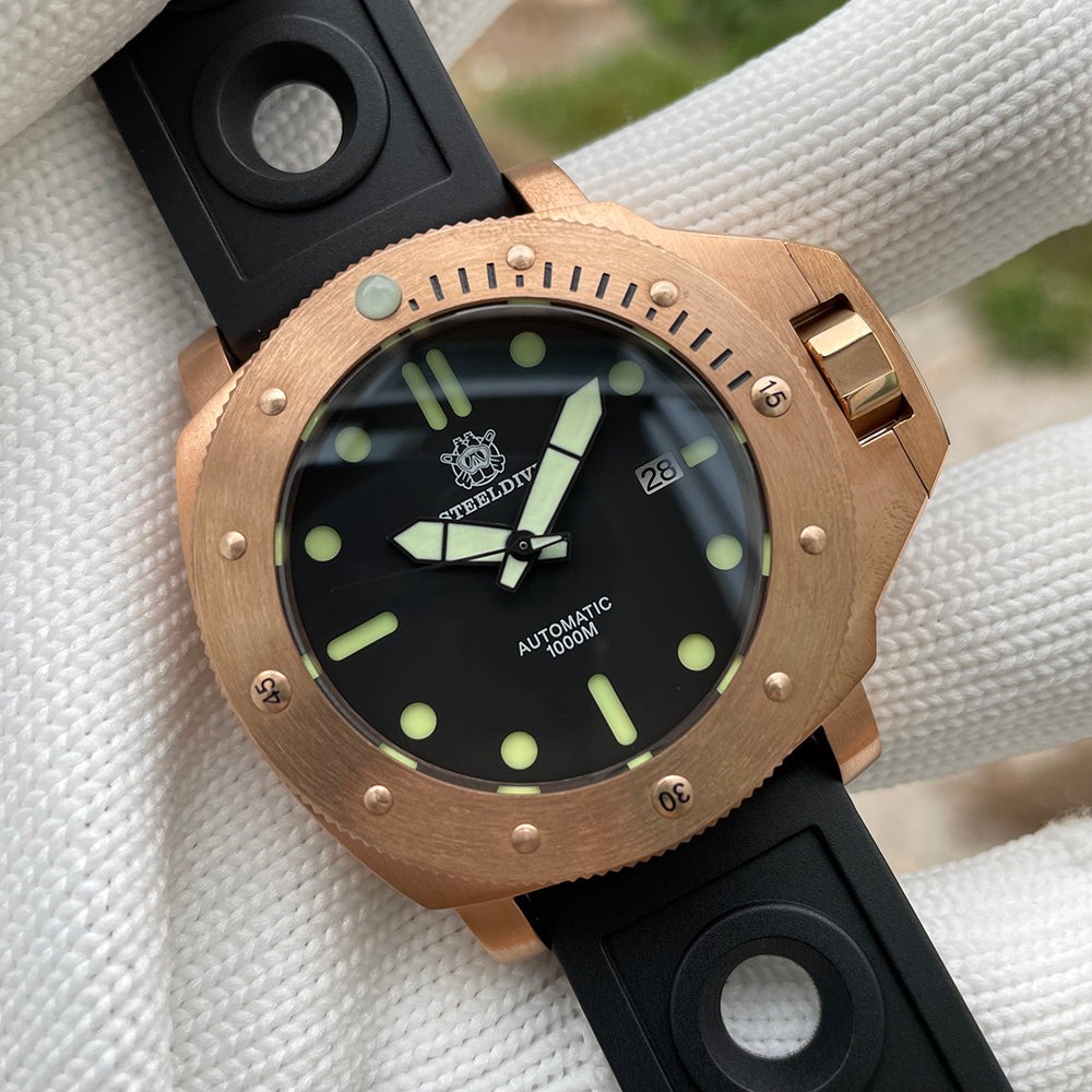 STEELDIVE SD1959S Mens Bronze 46mm 1000M Automatic Dive Watch NH35 Sapphire