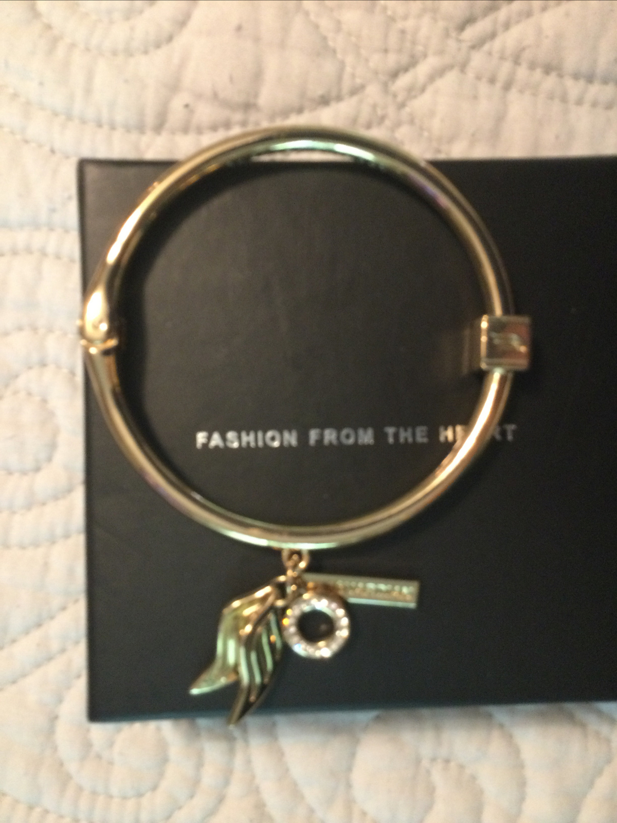 Ashley Bridget Rose Gold Tone Divine Angel Hinge Bracelet # 6655