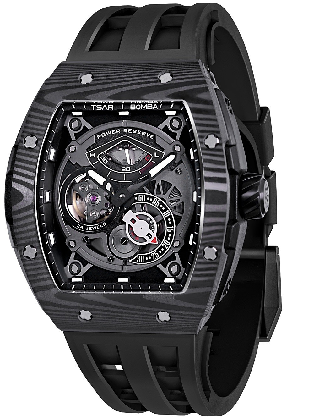 Tsar Bomba TB8210CF-01 Mens Watch Elemental Carbon Fiber Automatic 52mm 5ATM