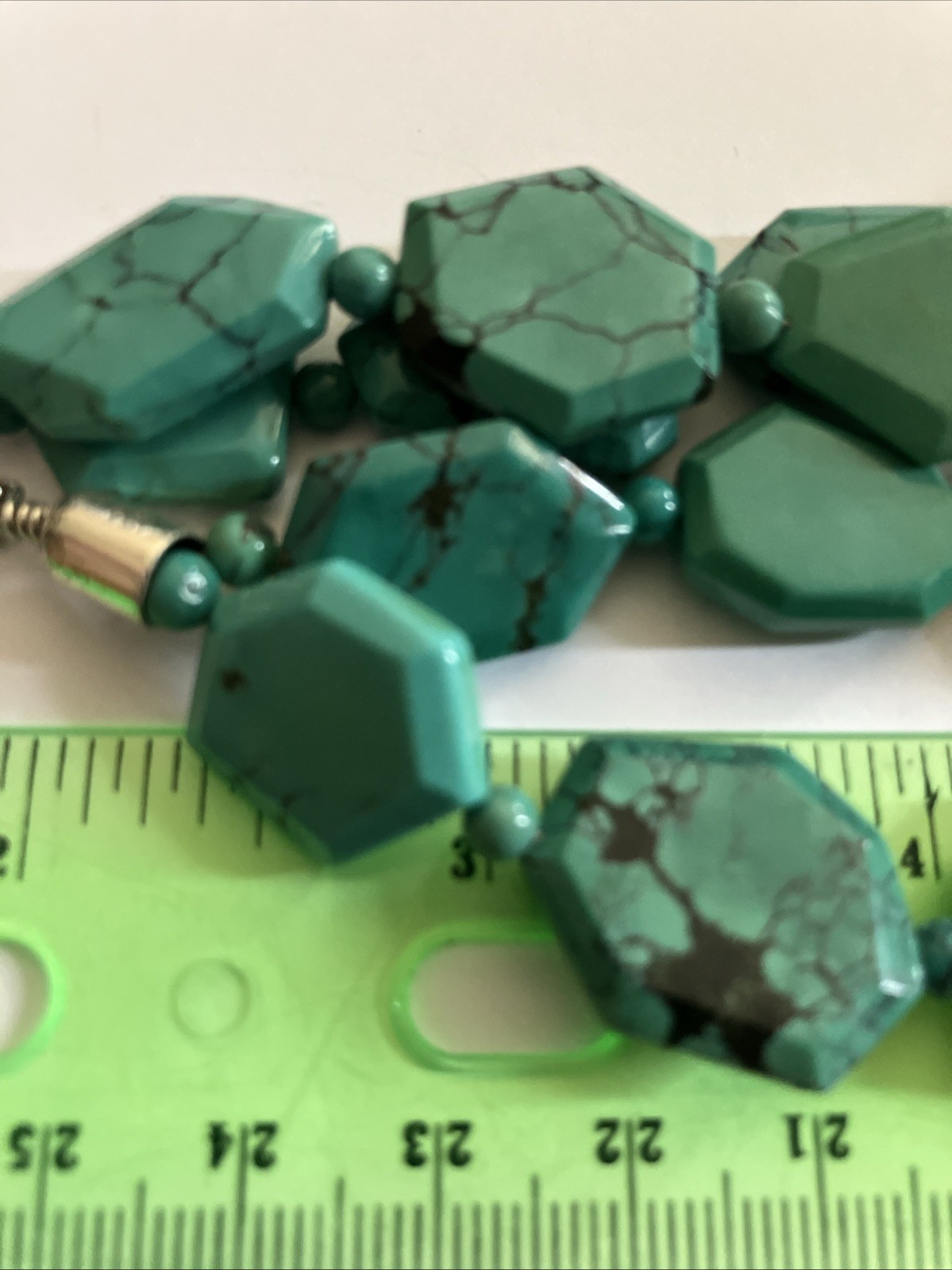 Jay King DTR Double Strand Turquoise Slab Beads Sterling 925 20” New 102 Grams
