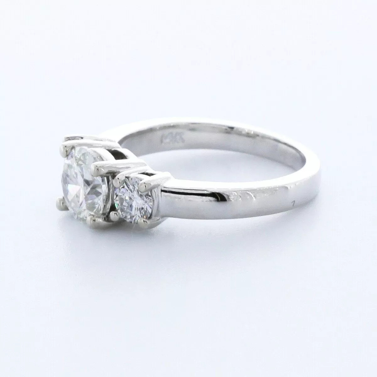 3-Stone Engagement Ring 14K Gold Classic 2.28 CT Round Lab-Grown Diamond J SI2