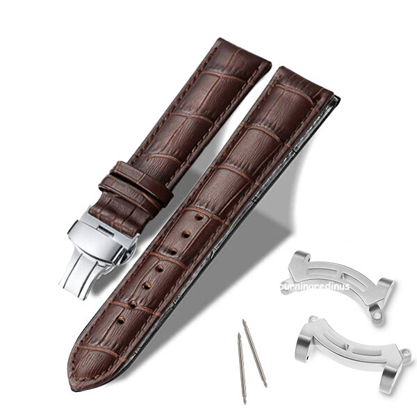 For Citizen Eco-Drive Promaster BJ8050-08 24mm Leather Watch Band+Silver Adapter