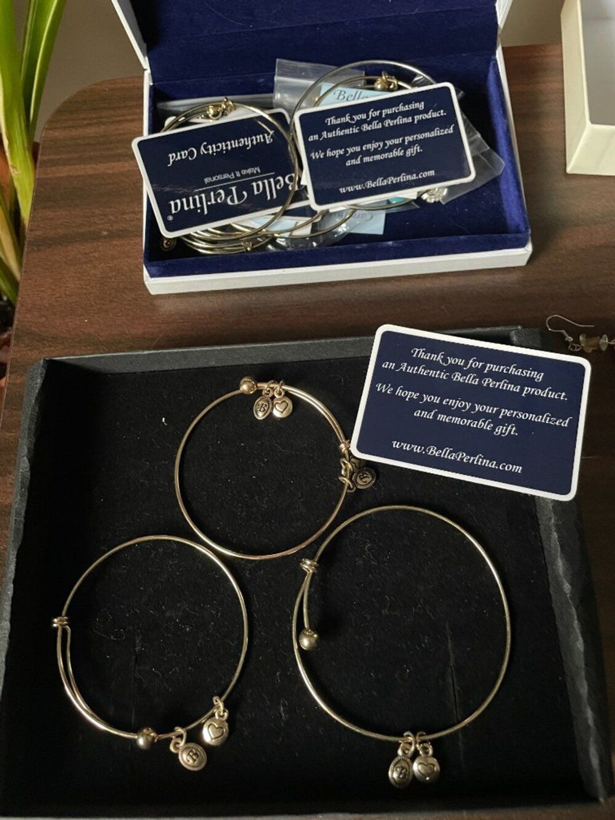 Bella Perlina Gold-Tone Charm Bangle Bracelet (Make It Personal)