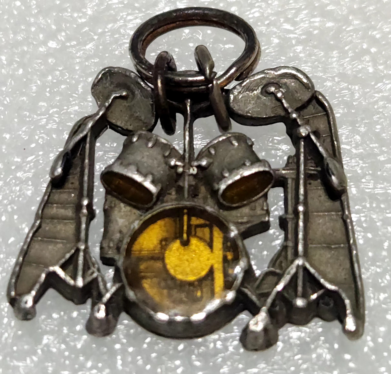 Future Primitive Drum Set Kit Pin Brooch Dark Silver Tone Musician