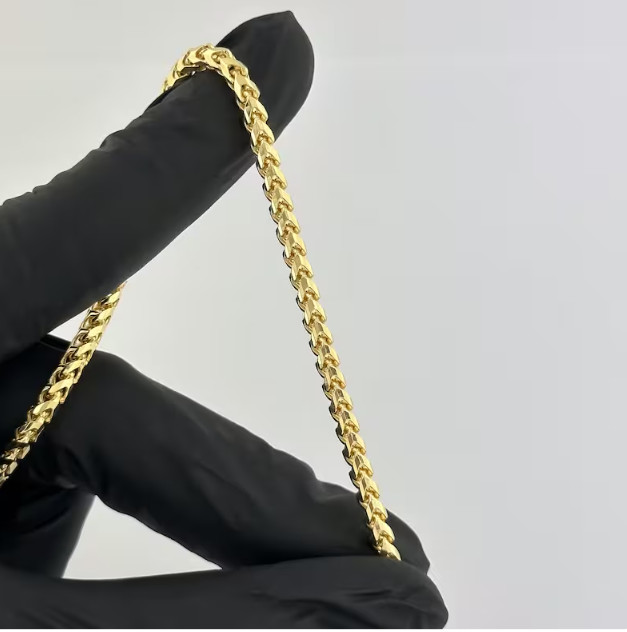 14k Yellow Gold 18″ Mens Solid Franco Link 4.7mm 63 Grams Pendant Chain Necklace