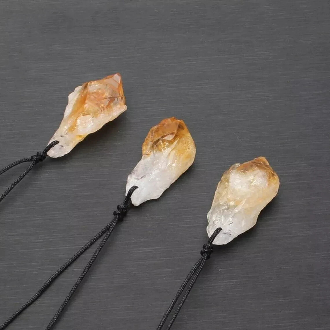 Raw Citrine Crystal PendantNecklace Healing Balance Spiritual Necklace Women Men