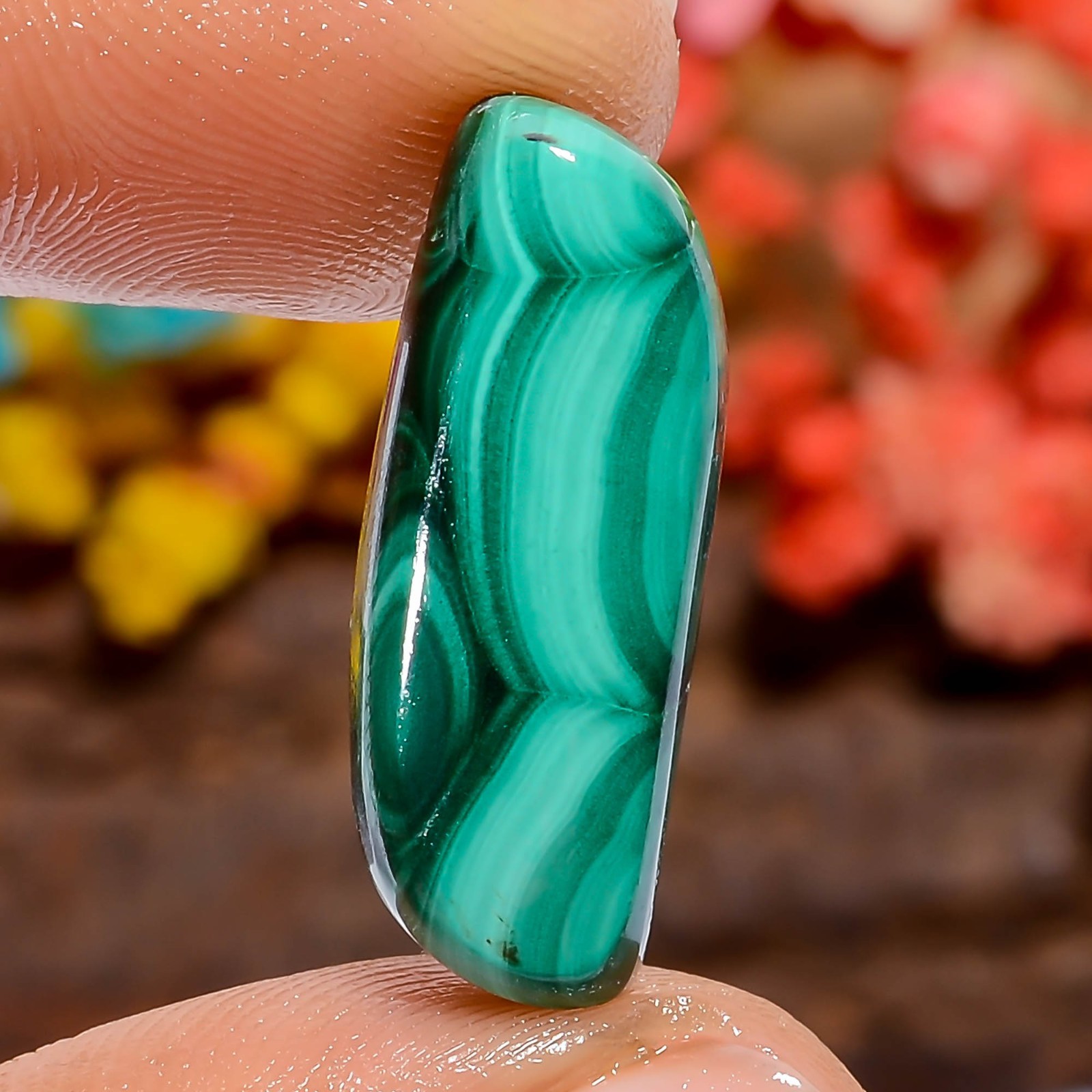 Natural Green Malachite Fancy 17Ct Loose Gemstone 23X8X4mm Pendant Africa