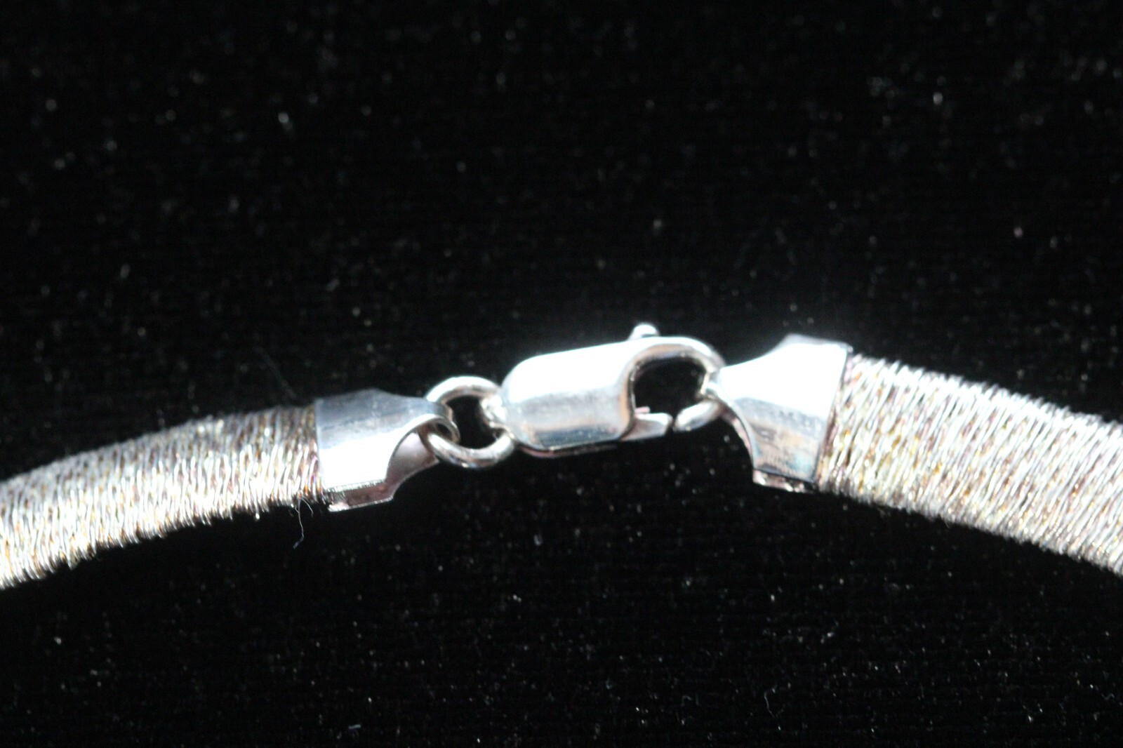 Vintage Milor Italy 925 Sterling Silver Omega Style Wire Wrapped Necklace 21 1/2