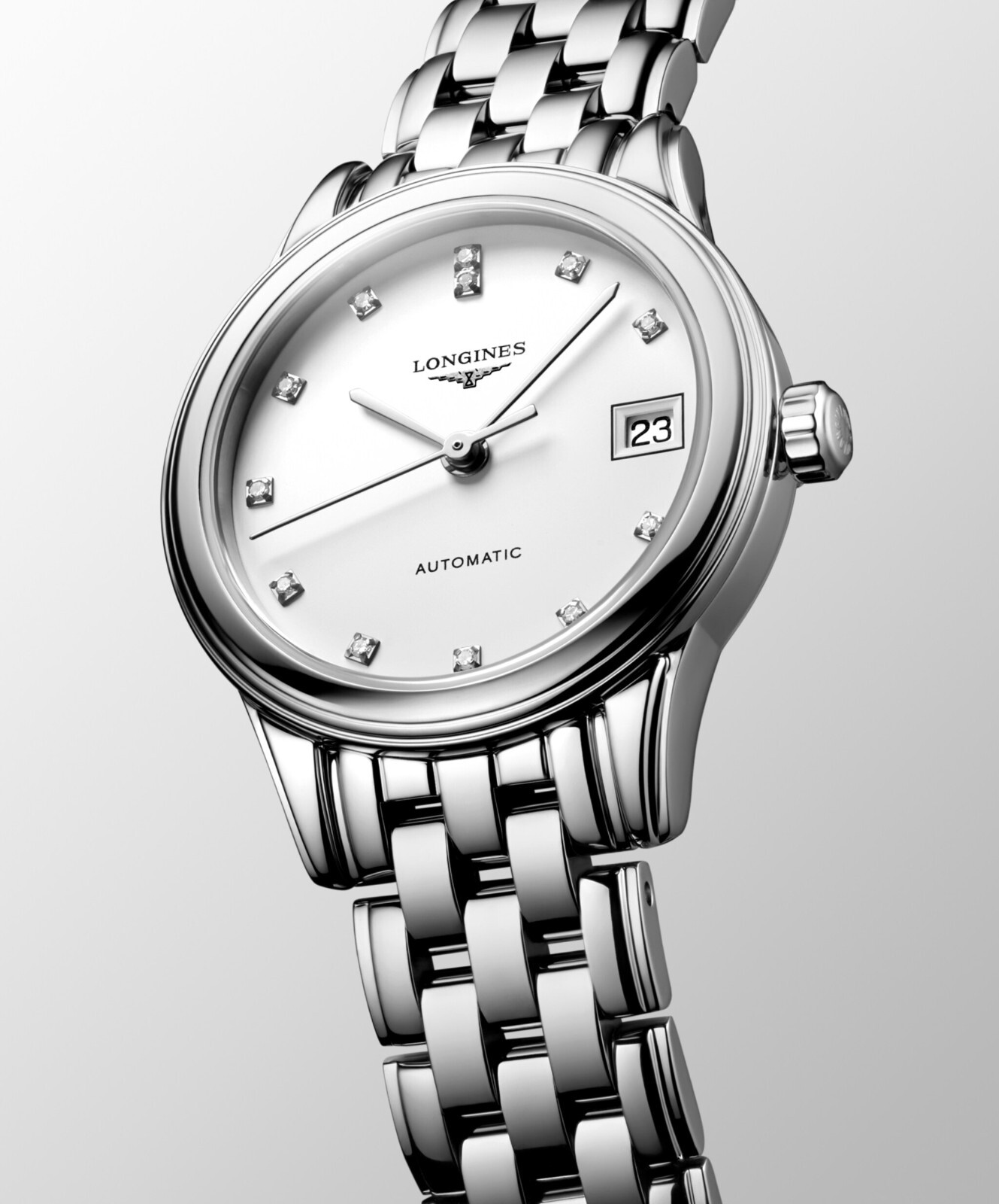 Longines Flagship Automatic 35.6mm White Diamond Dial Watch L47744276
