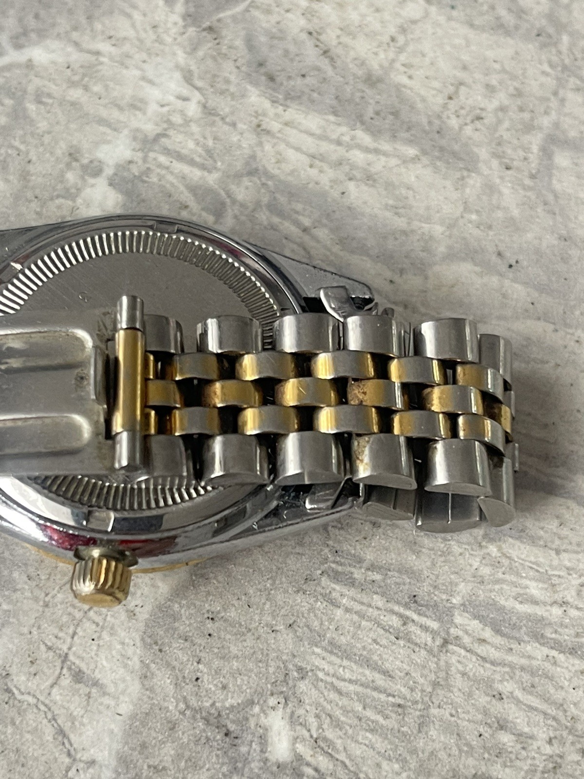 Rotary 3638 Two-tone Swiss Quartz Watch Bracelet Swiss Movt Day Date Men’s 1043