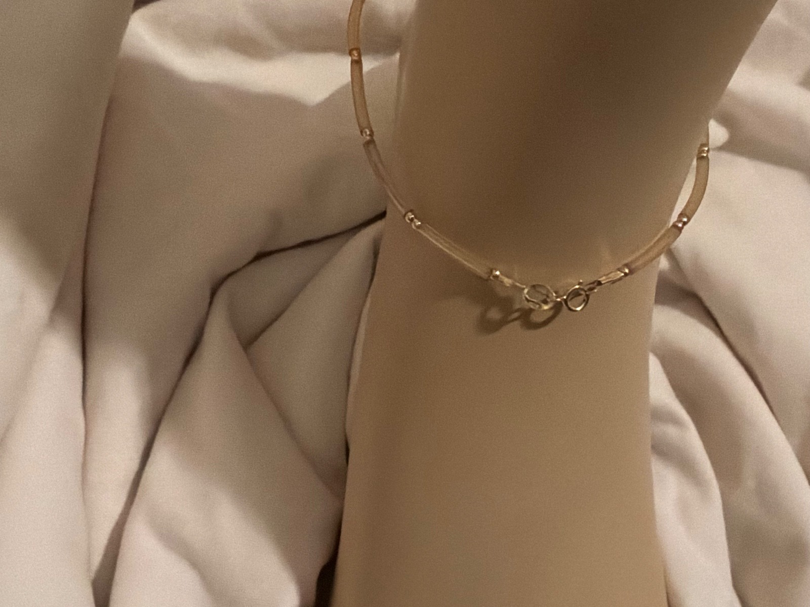 BEAUTIFUL MILOR designer 18k yellow gold ANKLET bracelet 10 inches long