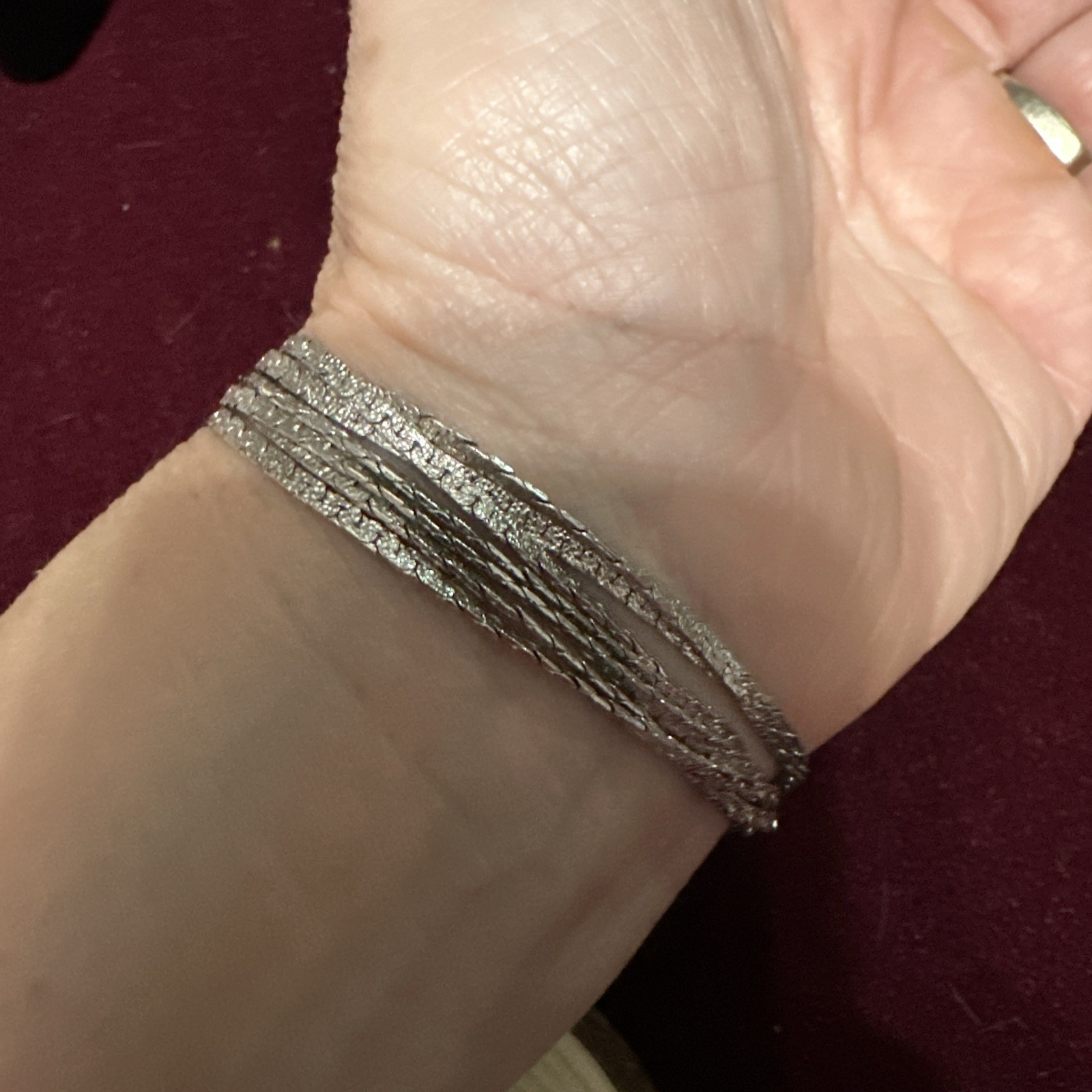 Vintage Monet Multi Strand Silver Tone Chain Bracelet with Safety Chain New