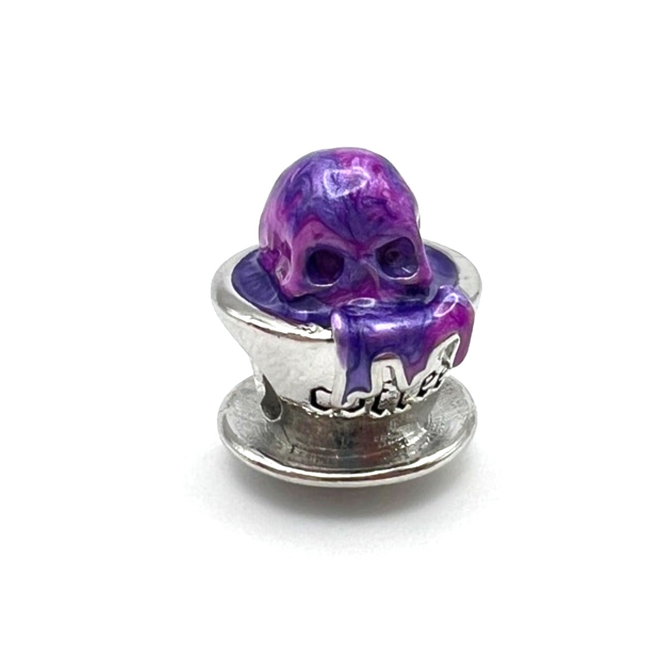 NEW Halloween Purple Coffee Skull Charm for European Bracelet