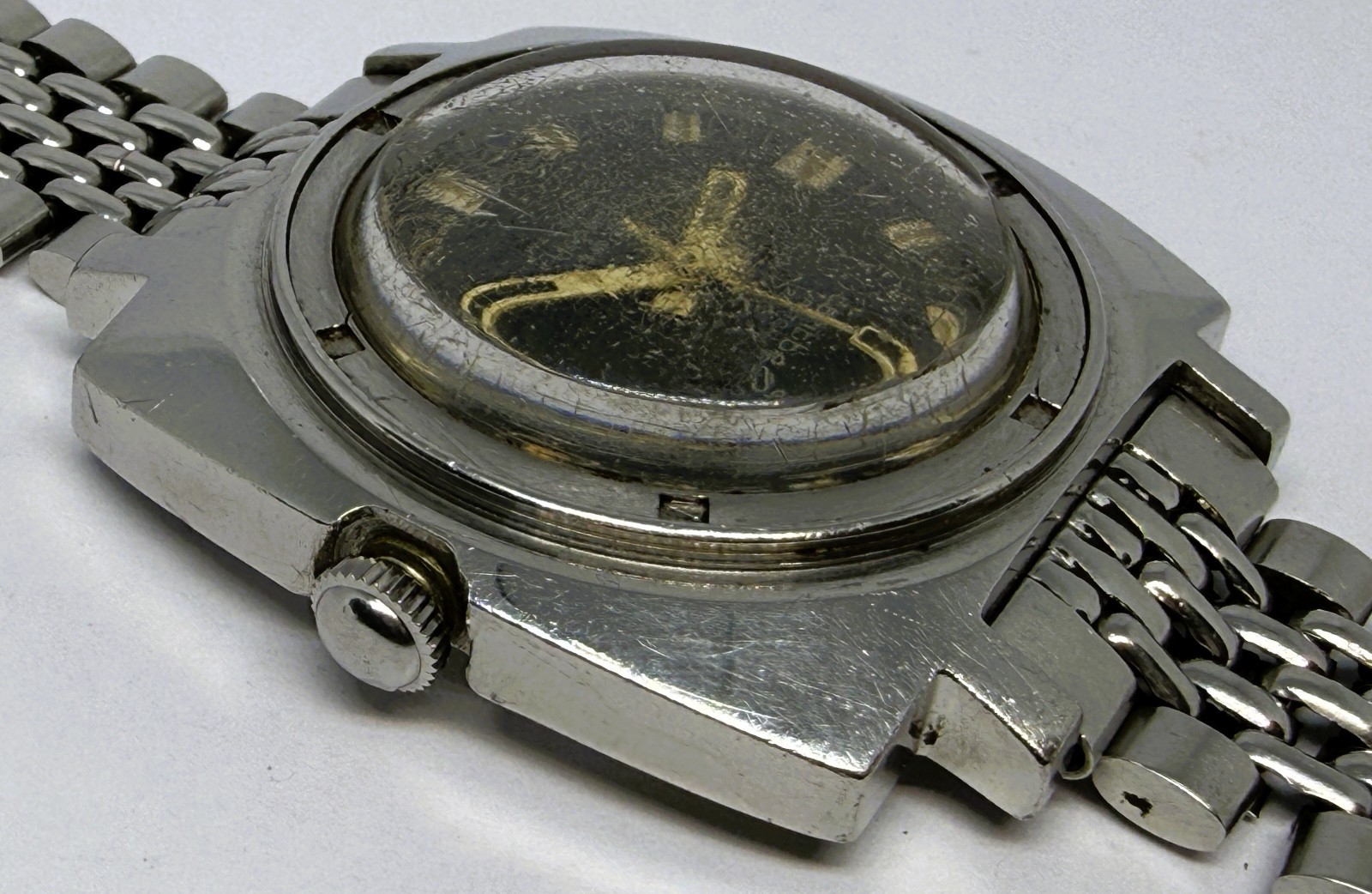 1960s Jenny Caribbean 1000m 706 Vintage Diver MONOBLOC Triple Safe BEZEL MISSING