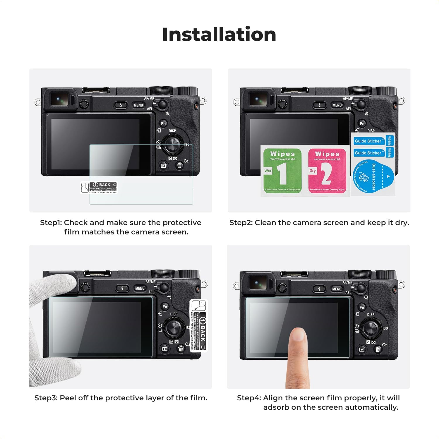 3 Pack Camera Screen Protector Compatible with Sony NEX 7/NEX 6/NEX 6L/NEX 5/NEX