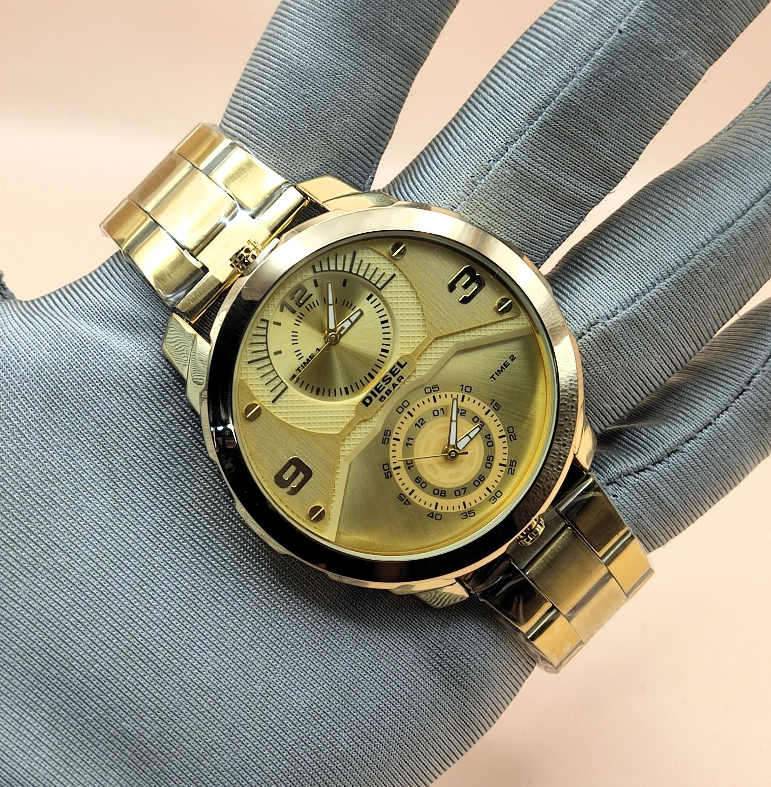 Luxury Diesel Only The Brave 5 Bar Dual Time Refurbished Men’s Wrist Watch
