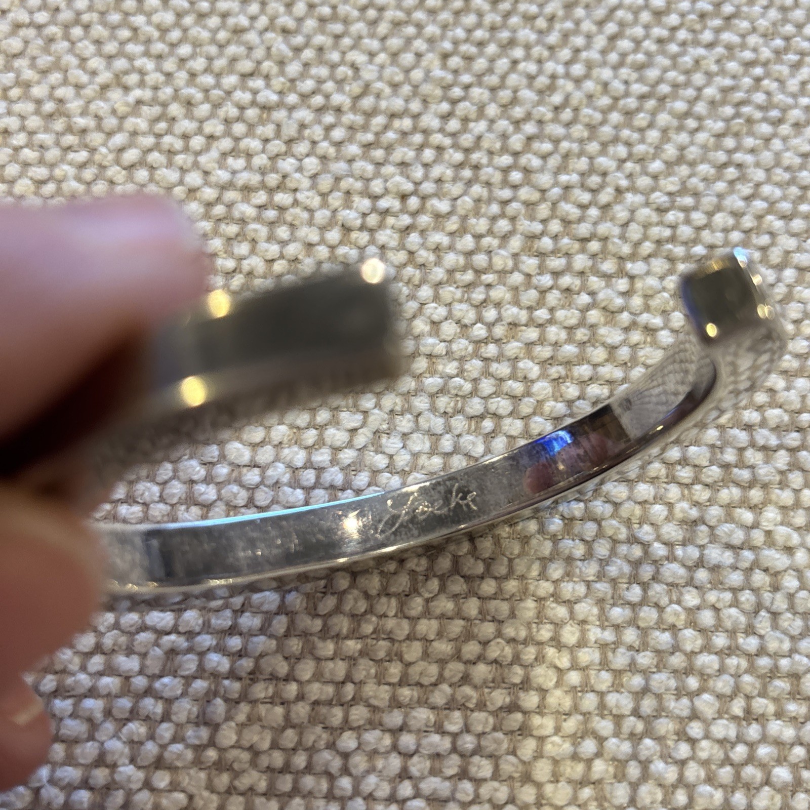 Patricia Locke Silver-plated Cuff Bracelet With 20 Crystals & Signed