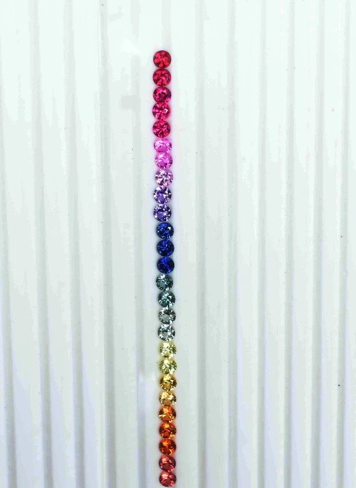 3mm Round Rainbow Sapphire Natural Multi-Color 26 Pcs IGL Loose Gemstones 5DNG