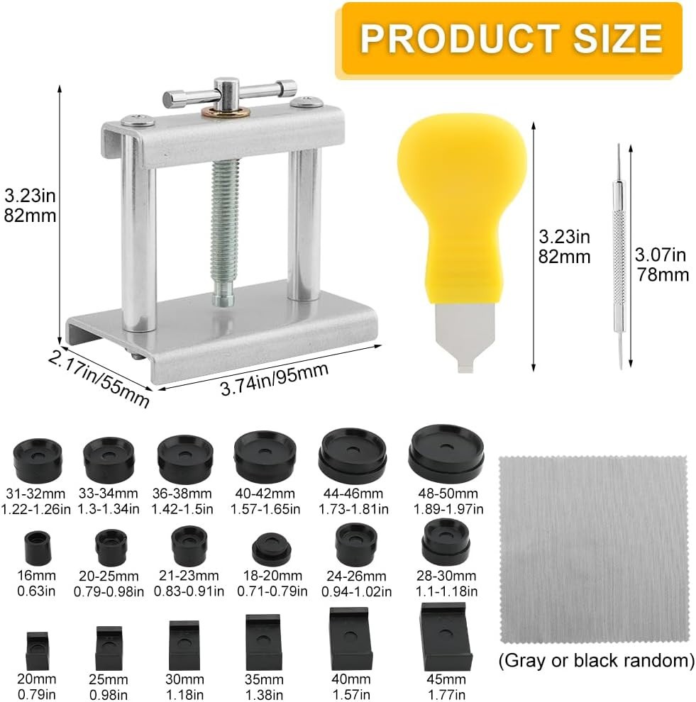Watch Press Tool Set – Case Closer with 18 Molds, Crystal Press, Battery Replace