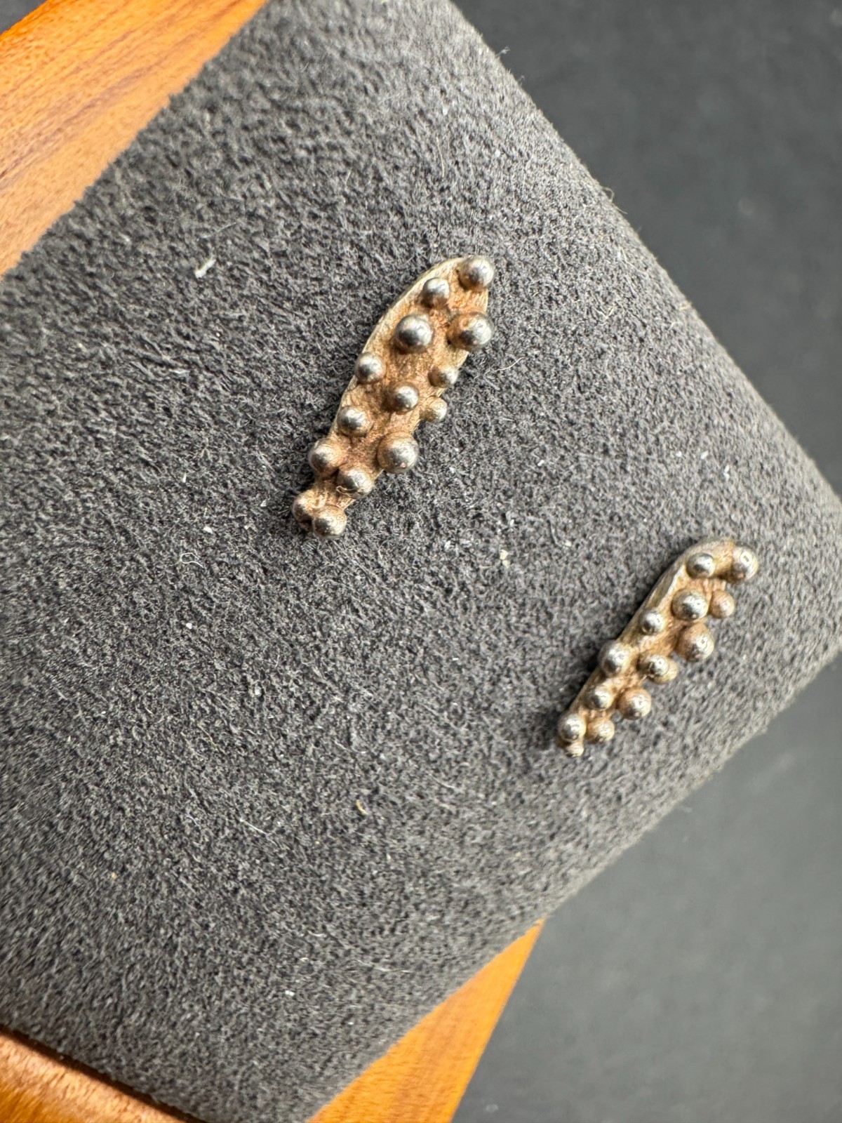 Vtg Bubble Design 925 Sterling Silver Signed Stud Pierced Earrings 10.9mm