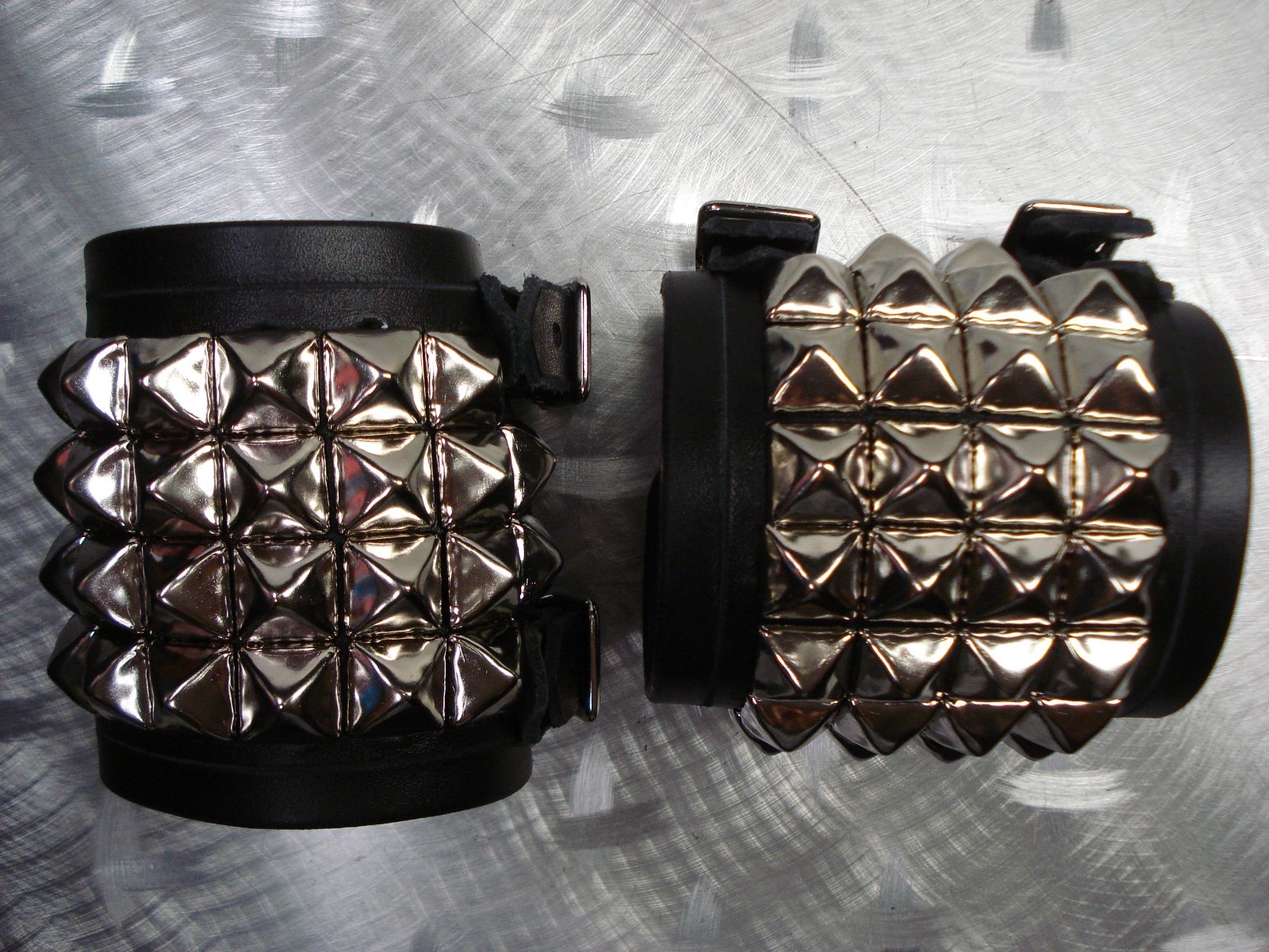 LEATHER STUDED BRACELETS. DEATH METAL (MDLB0219)….. ENGORGED’S