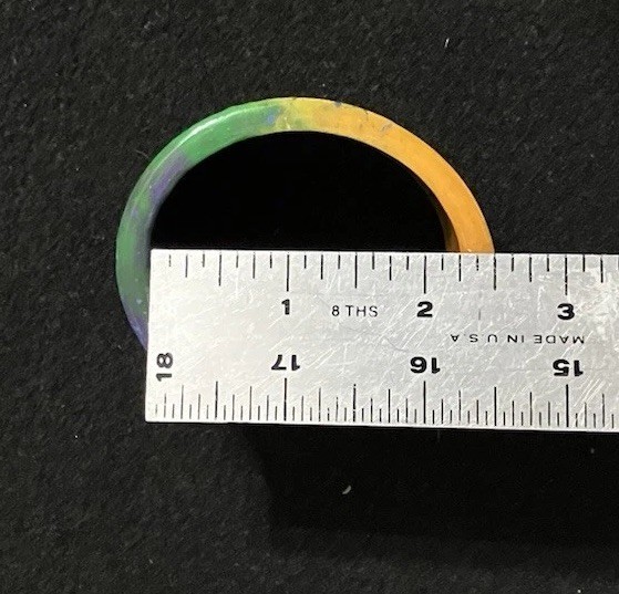 Rainbow “Queer” Cuff Bracelet, Grey And Gold Trim Text, MiaChavi Geekery
