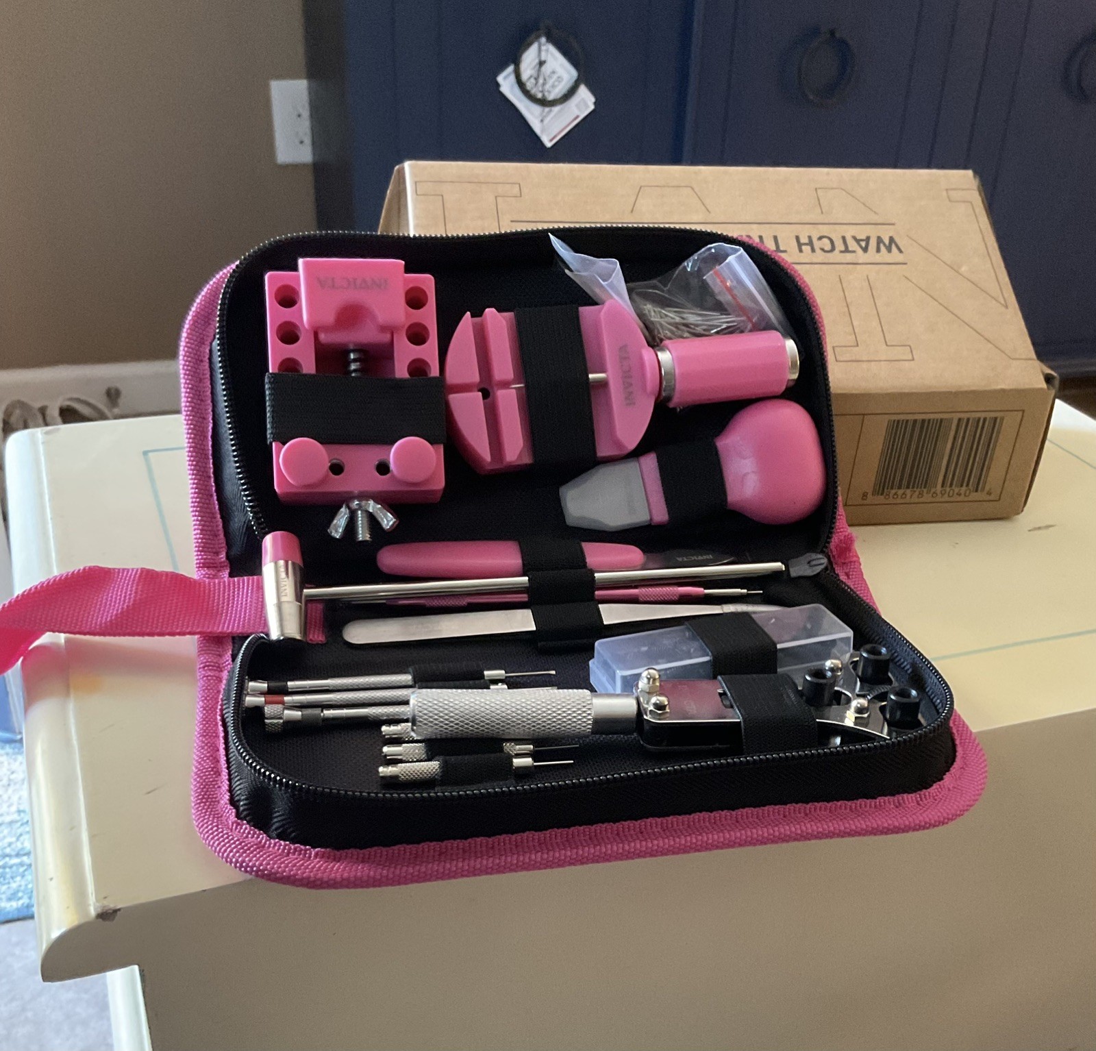 NEW In Box Invicta Travel Watch Repair Tool Kit Pink/White (ITK-008)#1036