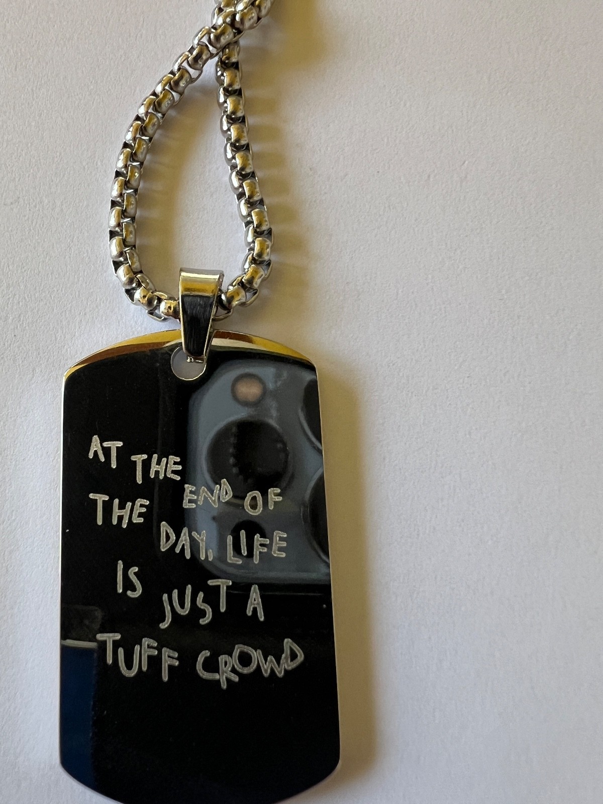 Tuff Crowd Dog Tag – Silver. Limited Edition Promo Item New