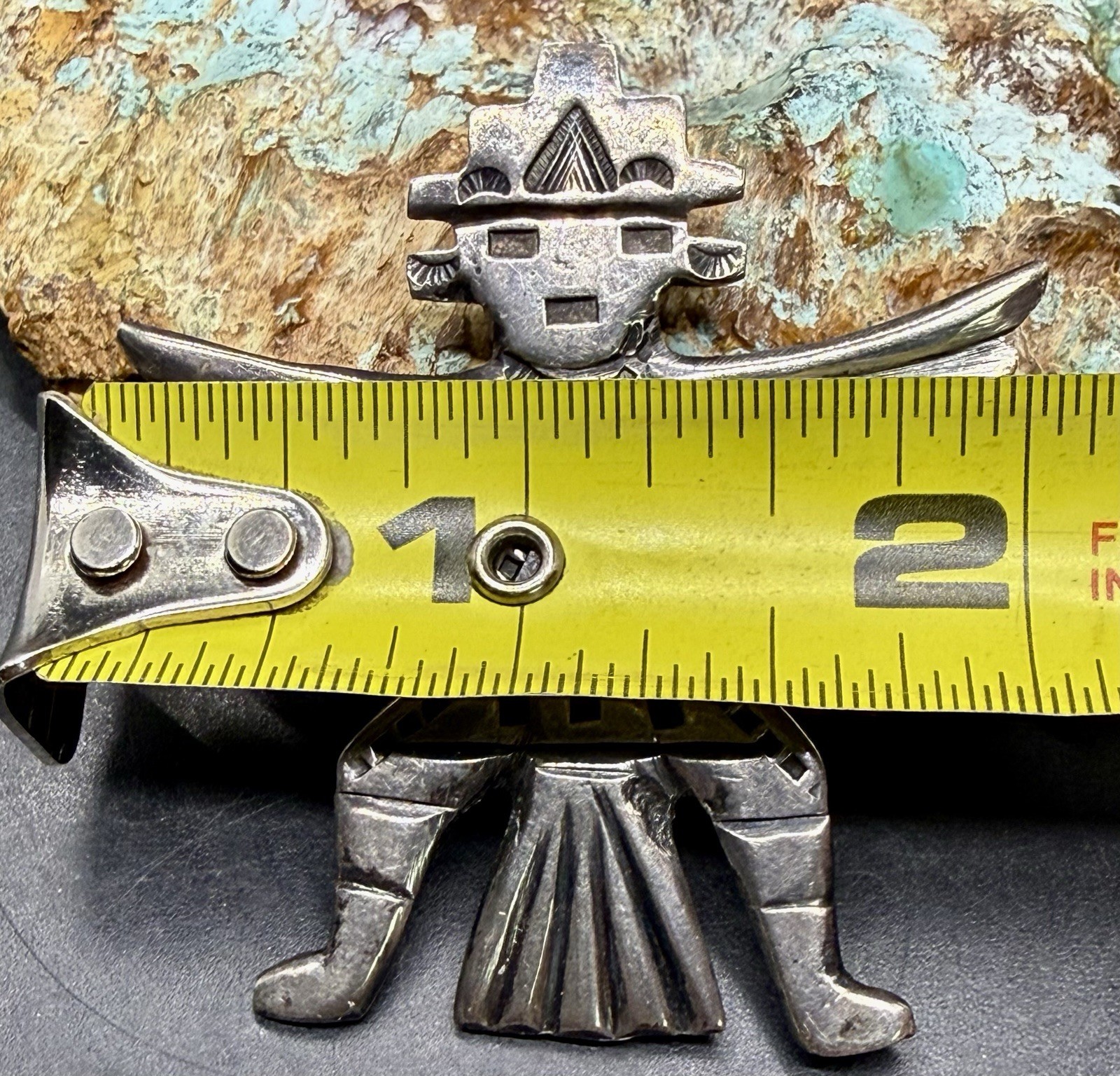 RARE 1930-40’s “U.S ZUNI 1” Signed C.G Wallace Sterling Knifewing Brooch Pin SEE