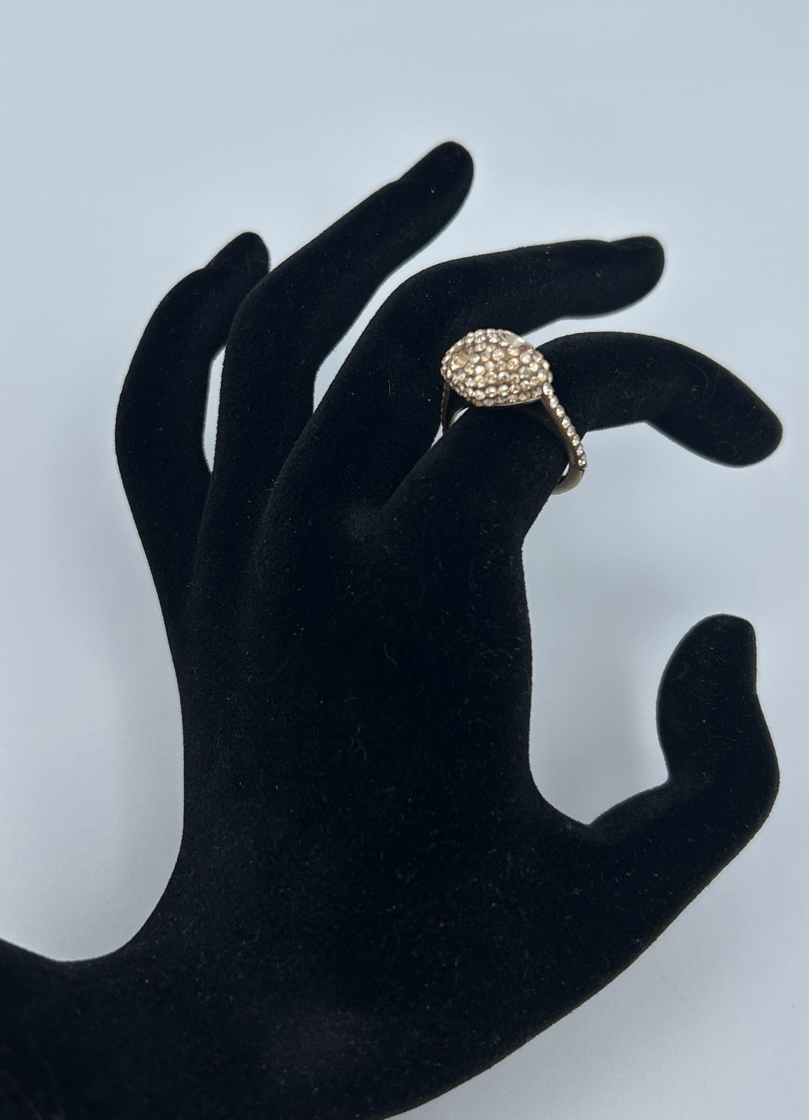 Atelier Swarovski Core Collection Moselle Stacking Gold Plated Dome Ring Sz 52/6